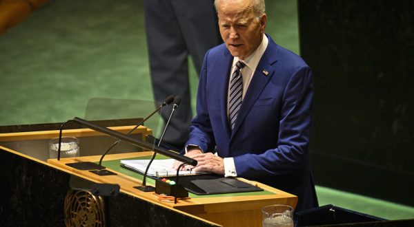 epa10869675 United States President Joe Biden addresses the delegates during the 78th session of the United Nations General Assembly at United Nations Headquarters in New York, New York, USA, 19 September 2023.  EPA/MIGUEL RODRIGUEZ