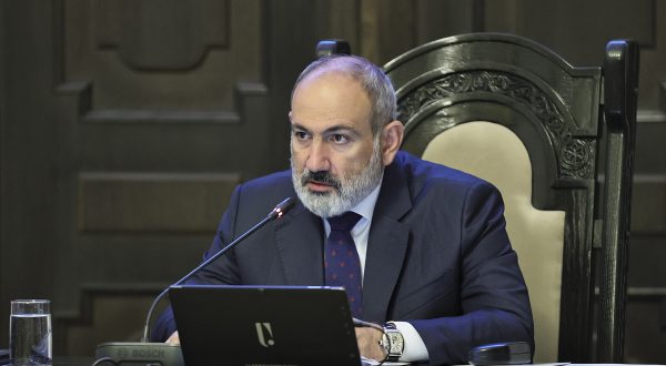 epa10876237 A handout picture made available by the Armenian Government press service shows Armenian Prime Minister Nikol Pashinyan delivering his speech during the Armenian Government meeting in Yerevan, Armenia, 22 September 2023. Pashinyan said that there are hopes for positive progress in the situation in Nagorno-Karabakh and the emerging opportunity for local residents to return to their homes, but for now the situation continues to remain extremely tense. On 21 September, representatives of Armenian residents in the Karabakh region and Azerbaijani authorities held a meeting in Yevlakh at the invitation of Azerbaijan's Presidential Administration to discuss reintegration issues based on the Azeri Constitution and its laws, Azerbaijan state media said. The meeting followed the Azerbaijan government's announcement that a ceasefire was agreed with separatists in Nagorno-Karabakh on 20 September, after a 24-hour military offensive to take control of the enclave.  EPA/ARMENIAN GOVERMENT PRESS SERVICE/HANDOUT HANDOUT EDITORIAL USE ONLY/NO SALES HANDOUT EDITORIAL USE ONLY/NO SALES
