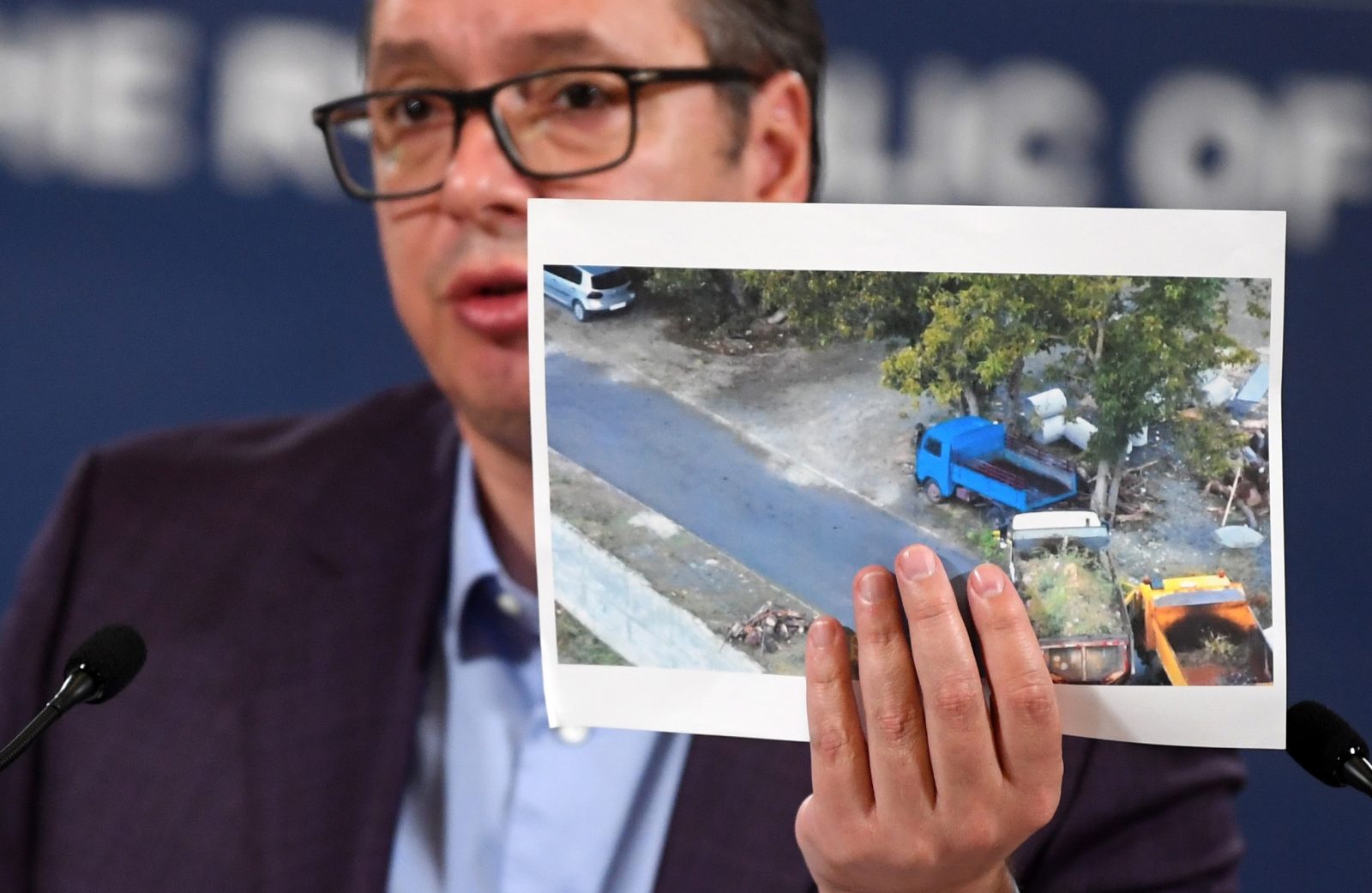 epa10881524 A handout photo made available by the Serbian Presidency shows Serbian President Aleksandar Vucic speaks during a press conference in Belgrade, 24 September 2023. A Kosovo Albanian police officer was killed on 24 September by at least 30 gunmen who later stormed the XIV century Serbian Orthodox Banjska monastery in Kosovo near the border with Serbia, starting a gunfight with Kosovo police that have left three assailants dead. Kosovo Prime Minister Albin Kurti blamed Serbia for the disturbance, while Serbian President Vucic denied, claiming that neither Serbian military nor police have anything to do with the situation. The incident comes at a fragile moment in the Kosovo - Serbia European Union-facilitated.  EPA/DIMITRIJE GOLL / SERBIAN PRESIDENCY / HANDOUT  HANDOUT EDITORIAL USE ONLY/NO SALES