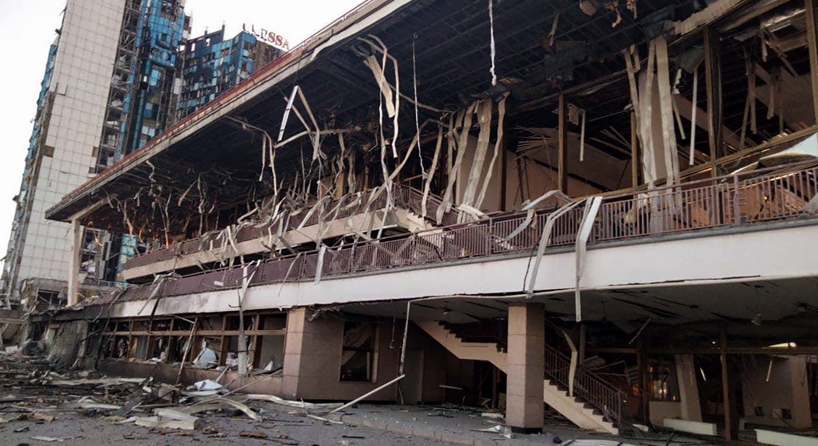 epa10882182 A handout photo made available by the Ukrainian Defense Forces of the South, shows the damages after a rocket hit a hotel at the Sea Station in the southern Ukrainian city of Odesa, Ukraine, 25 September 2023. According to Ukrainian First Deputy Prime Minister and Economy Minister Yulia Svyrydenko on 25 September in her social media account, Odesa port infrastructure was hit by a massive drones and missiles attack overnight, resulting " in the destruction of grain facilities and significant damage to the seaport". Russian troops entered Ukrainian territory in February 2022, starting a conflict that has provoked destruction and a humanitarian crisis.  EPA/Defense Forces of the South/ HANDOUT  HANDOUT EDITORIAL USE ONLY/NO SALES