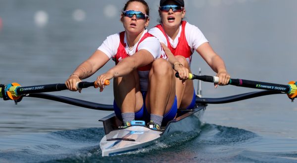 05.05.2023., Zagreb, SRC Jarun - Svjetski veslački kup 2023. Ivana Jurkovic i Josipa Jurkovic, dvojac bez kormilara, Hrvatska. Photo: Igor Kralj/PIXSELL