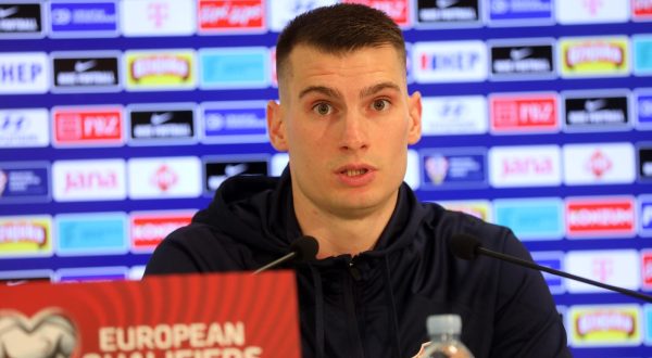 07.09.2023., Rijeka - Konferencija za medije izbornika Hrvatske nogometne reprezentacije Zlatka Dalica i vratara Diominika Livakovica u press centru stadiona na Rujevici. Photo: Goran Kovacic/PIXSELL