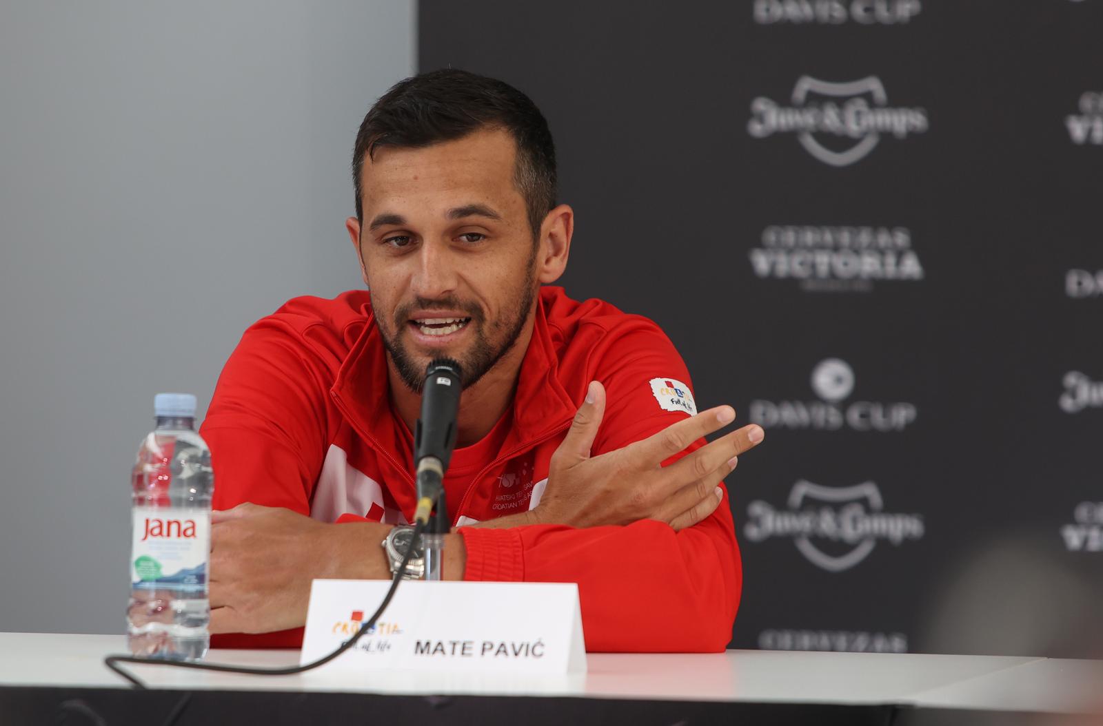 11.09.2023., Split - Konferencija za medije Davis Cup reprezentacije. 

Mate pavic Photo: Ivana Ivanovic/PIXSELL