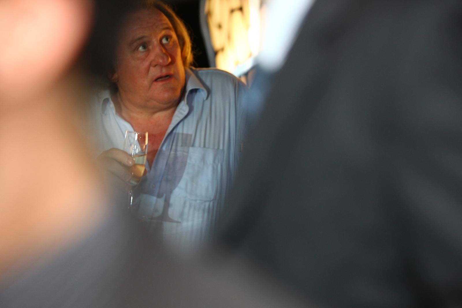 26.05.2012., Marseille, Francuska - Konferencija za medije povodom krstenja turistickog kruzera MSC Divina, kojem je kuma glumica Sophia Loren. Gerard Depardieu. rPhoto: Tomislav Miletic/PIXSELL