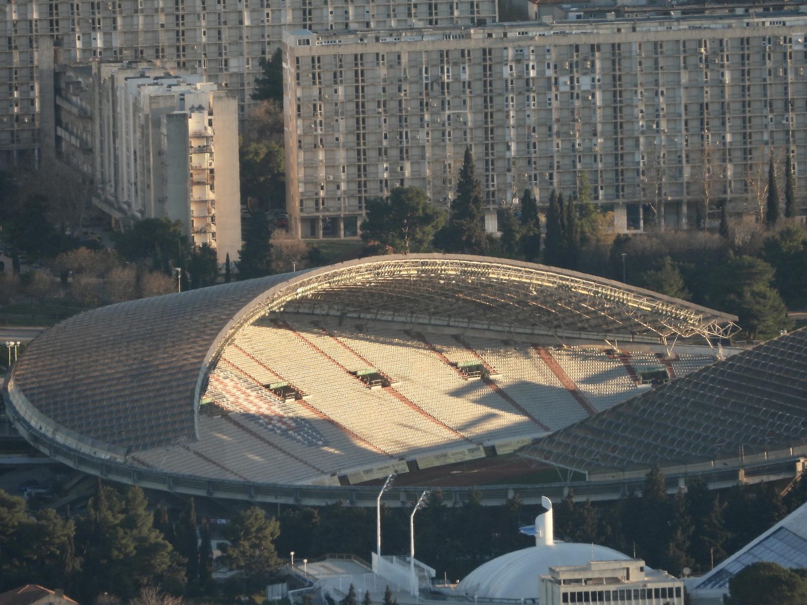 12.03.2023., Split - Pogled na poljudski stadion s padina Kozjaka. Photo: Ivo Cagalj/PIXSELL