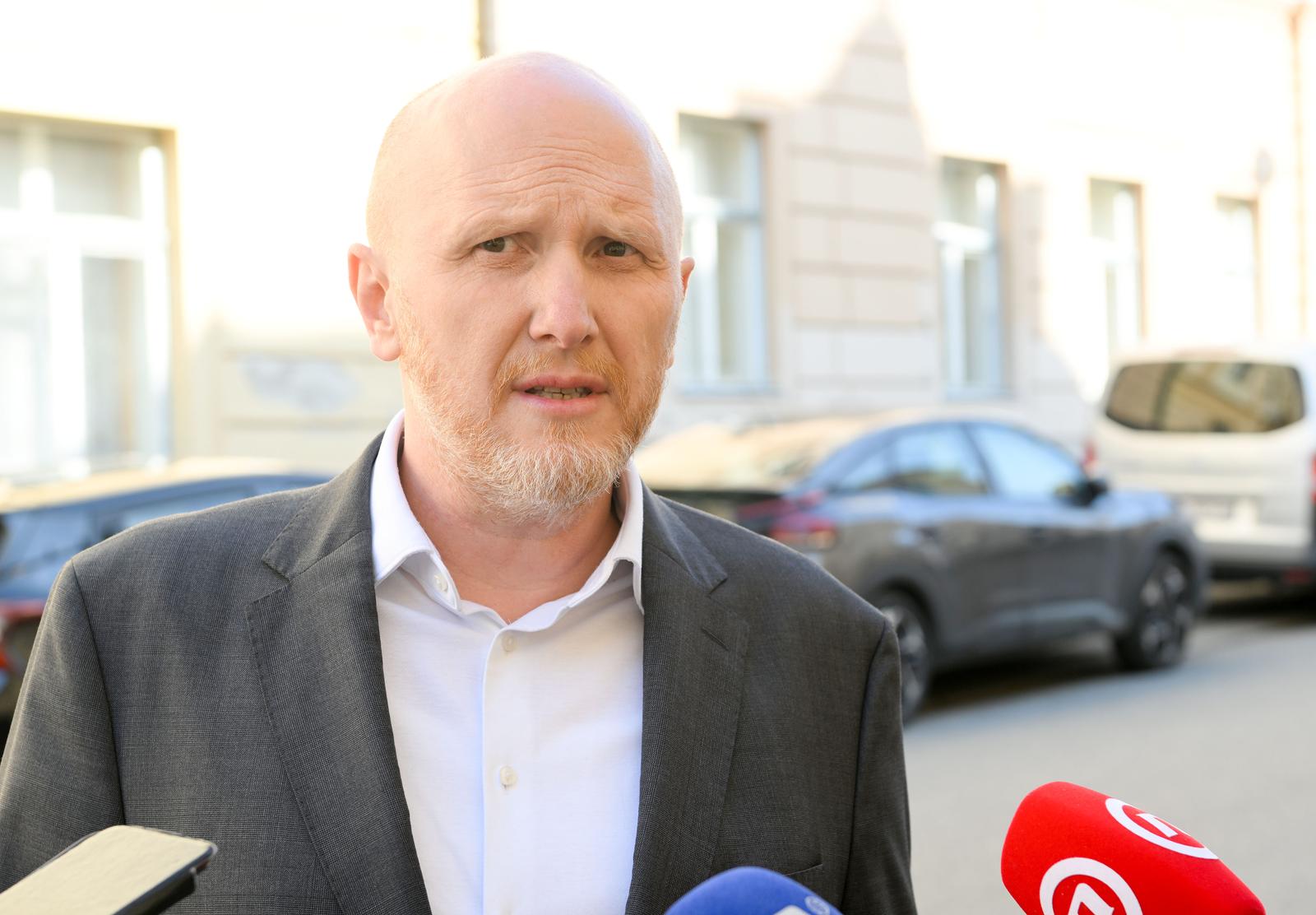 15.6.2023., Zagreb - U Skupstini Grada Zagreba odrzana je 24. sjednica prije cega se Renato Petek obratio medijima Photo: Davorin Visnjic/PIXSELL