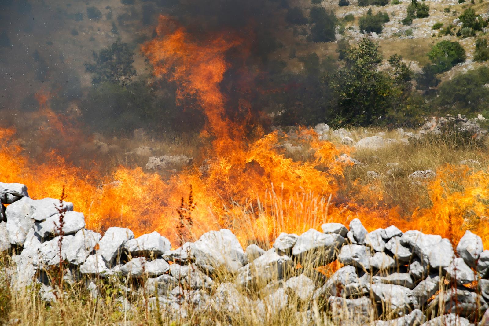 16.08.2021.,Hercegovina - Pozari u Hercegovini ne prestaju. Vatrogasci uz pomoc gradjana, pokusavaju vec peti dan ugasiti pozar na planini Cabulja.  rPhoto: Denis Kapetanovic/PIXSELL