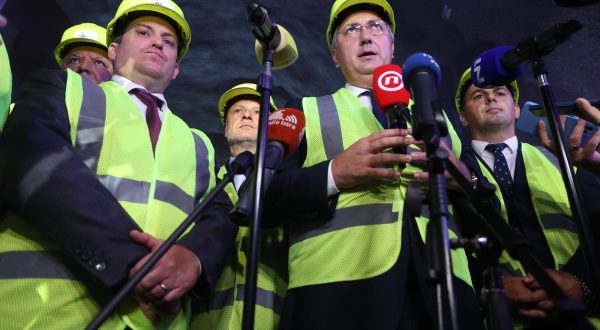 18.9.2023.., Rijeka - Predsjednik Vlade Andrej Plenkovic sudjelovao je na svecanom obiljezavanju proboja druge cijevi tunela Ucka Photo: Nel Pavletic/PIXSELL