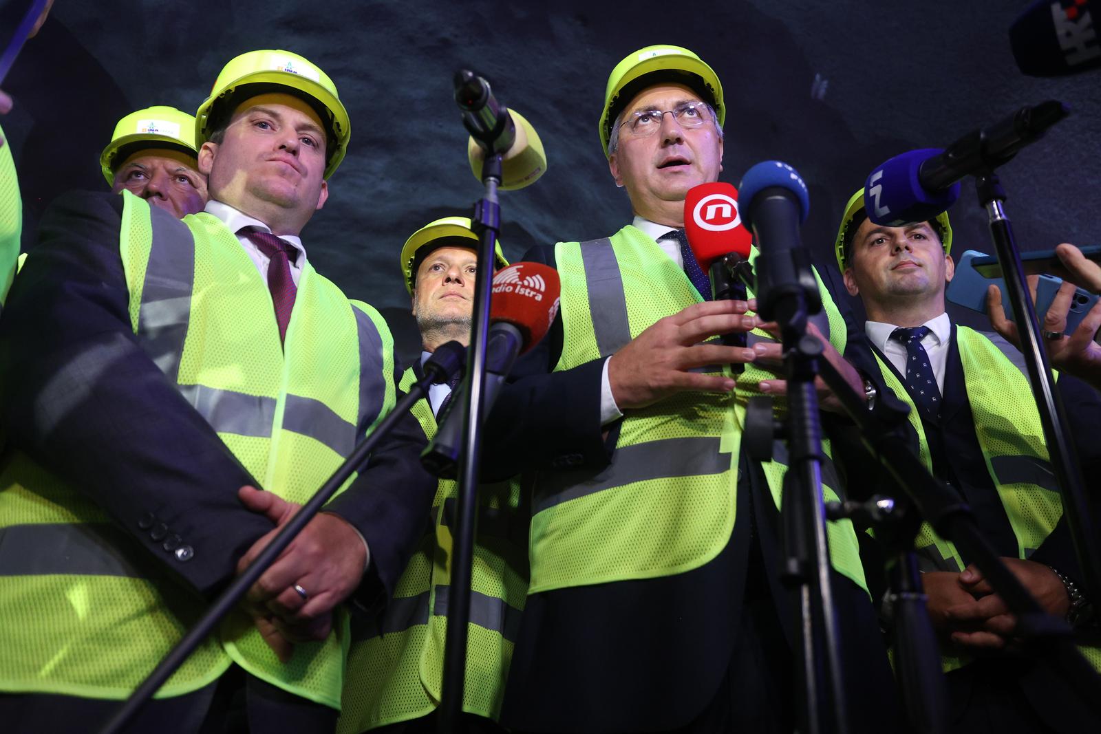 18.9.2023.., Rijeka - Predsjednik Vlade Andrej Plenkovic sudjelovao je na svecanom obiljezavanju proboja druge cijevi tunela Ucka Photo: Nel Pavletic/PIXSELL
