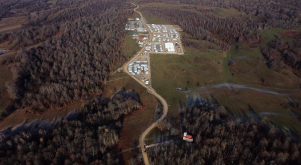 19.11.2021., Bihac, Bosna i Hercegovina - Zracna fotografija obnovljenog migrantskog centra Lipa u blizini Bihaca. Photo: Armin Durgut/PIXSELL