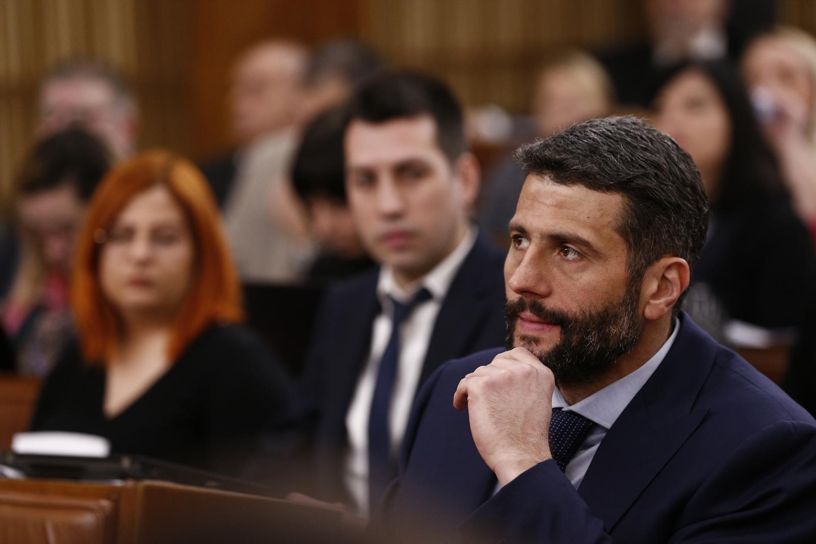 21, February, 2023, Belgrade - In the Great Hall of the National Assembly, the eighth session of the Assembly of the City of Belgrade was held, where changes in city transport regarding fare collection and other topics were discussed. Aleksandar Sapic. Photo: Amir Hamzagic/ATAImages

21, februar, 2023, Beograd - U Velikoj sali Narodne skupstine odrzana je osma sednica Skupstine grada Beograda na kojoj se raspravljalo o promenama u gradskom prevozu oko naplate karata i drugim temama.  Photo: Amir Hamzagic/ATAImages/PIXSELL