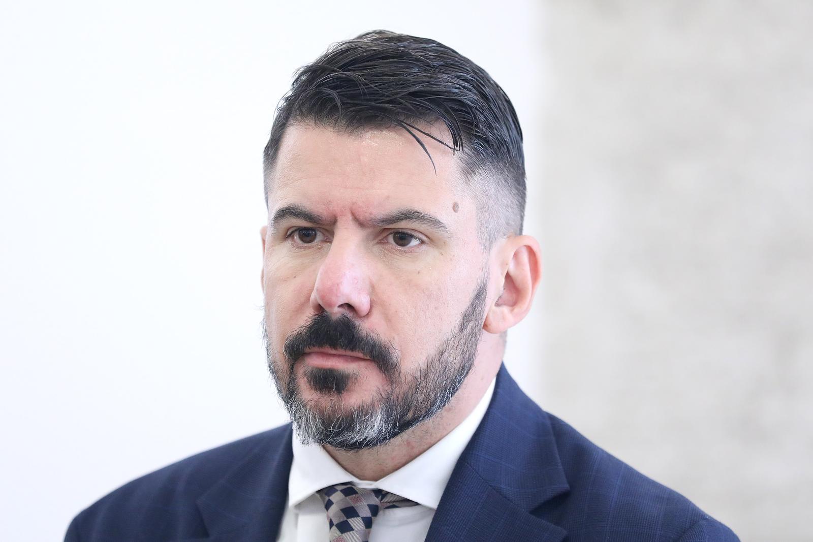 21.09.2023., Zagreb - Na konferenciji za medije odrznoj u Saboru o krizi u Uskoku govorio je Nikola Grmoja. Photo: Patrik Macek/PIXSELL