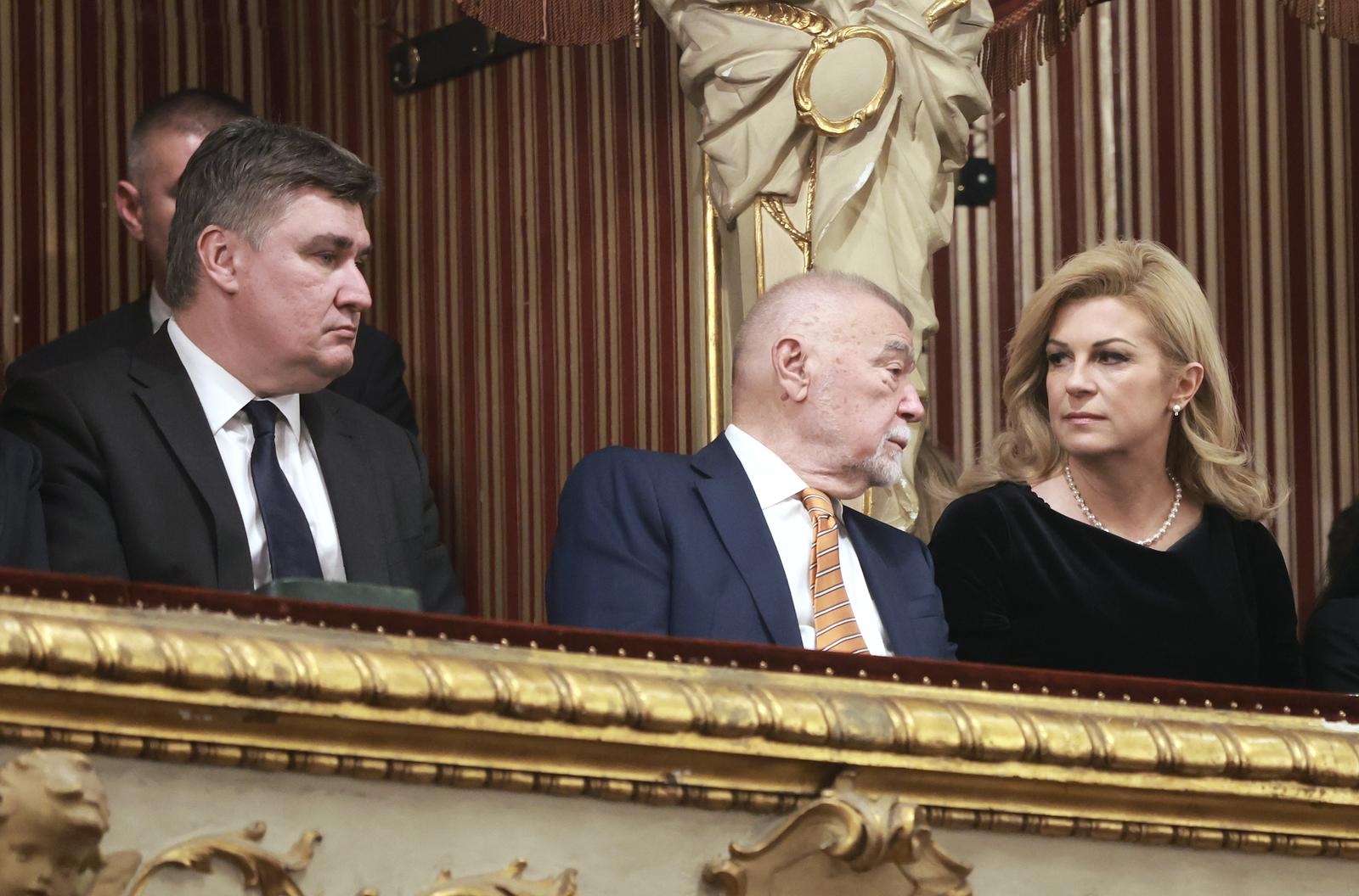 22.04.2023., Zagreb - HNK (Hrvatsko narodno kazaliste). praizvedba prve opere u skladateljskoj karijeri bivseg hrvatskog predsjednika, profesora emeritusa Ive Josipovića opera "John Lennon". Photo: Sanjin Strukic/PIXSELL