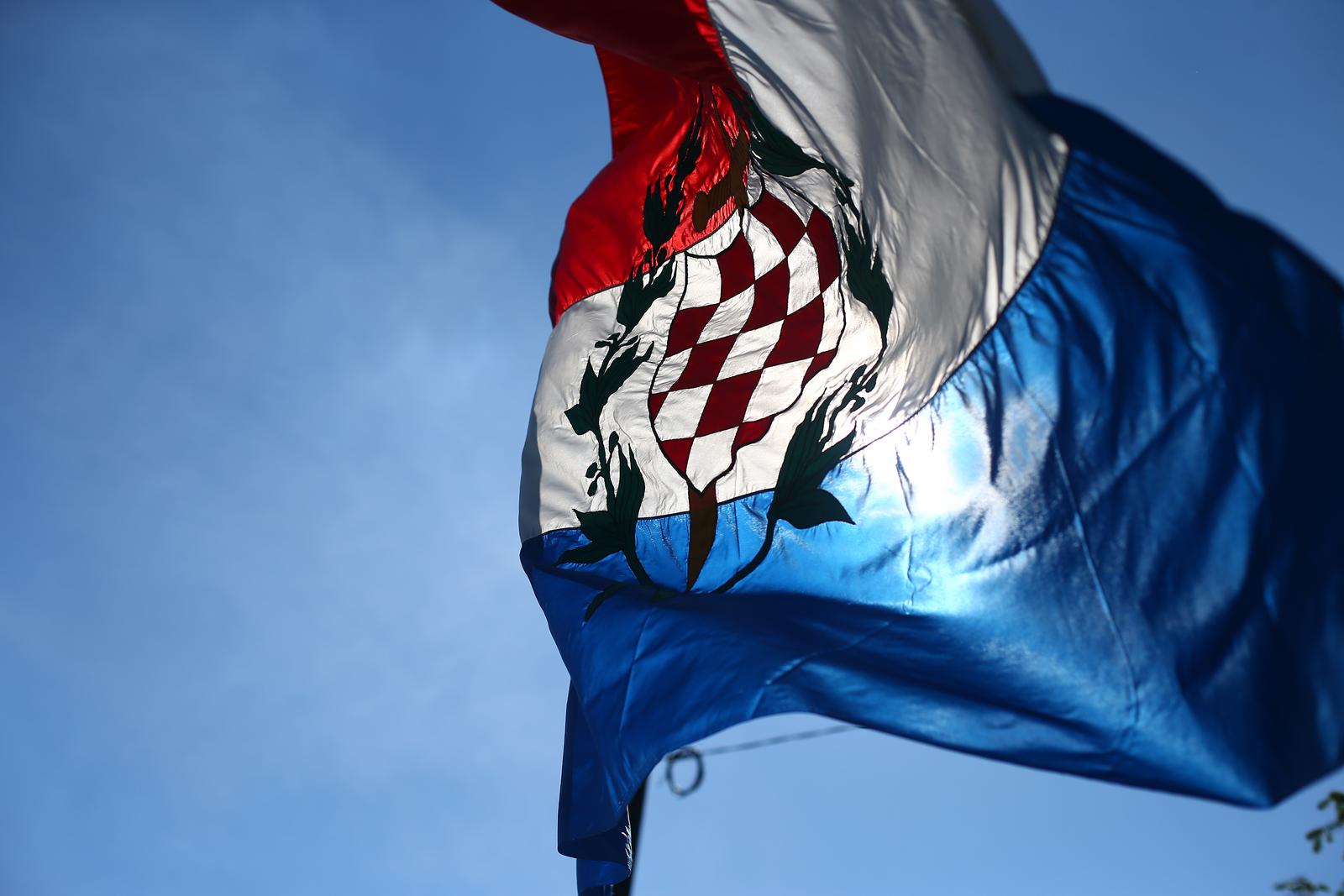 22.06.2015., Sosice, Slovenija - HOZ (Hrvatski obredni zdrug - Jazovka) svakog 22. lipnja, u spomen na jugokomunisticke zrtve kojima se ne zna imena niti mjesta pogibije ili smaknuca, organizira spomen-pohod na Jazovku.rPhoto: Slavko Midzor/PIXSELL