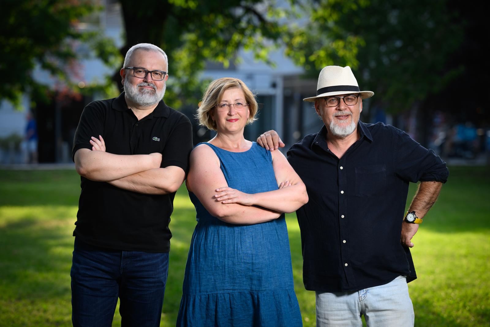 24.08.2023., Zagreb - Urednici izdavackih kuca: Zoran Maljkovic, Silvia Sinkovic, Neven Kepeski.  
 Photo: Davor Puklavec/PIXSELL