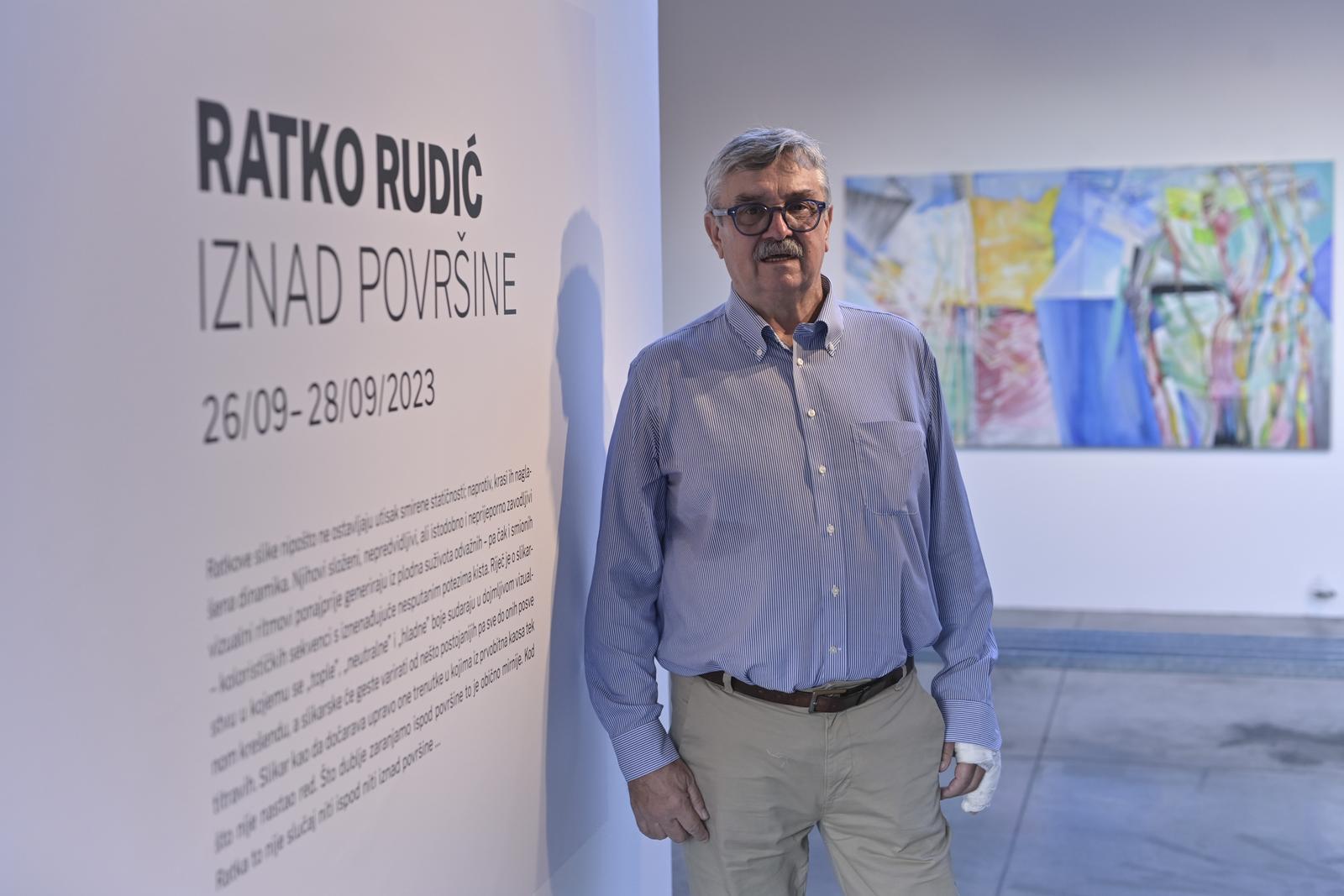 26.09.2023.,  Zagreb - Izlozba slika vaterpolo trenera Ratka Rudica u galeriji Kranjcar. Photo: Igor Soban/PIXSELL