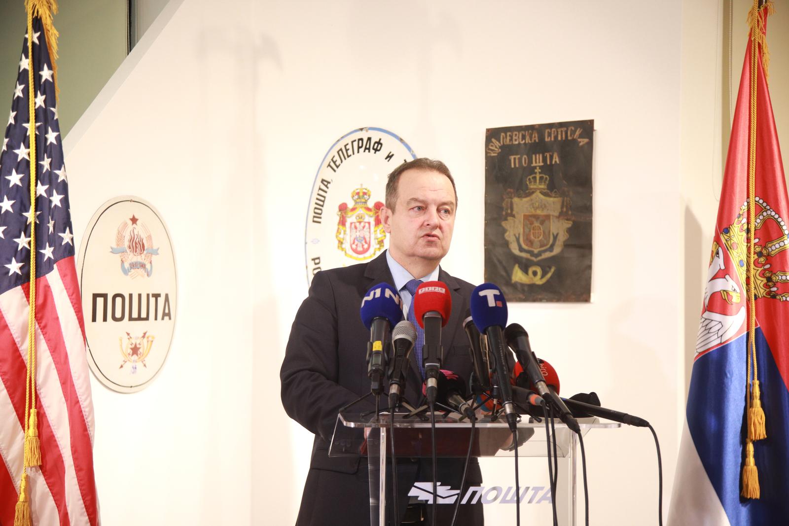 28, July, 2023, Belgrade - In the PTT Museum, a promotion was held for the issue of commemorative postage stamps dedicated to Nikola Tesla and Mihajlo Pupin. Ivica Dacic. Photo: Milos Tesic/ATAImages  28, jul, 2023, Beograd - U PTT muzeju odrzano je predstavljanje postanskih marakica posvecenih Nikoli Tesli i Mihajlu Pupinu.  Photo: Milos Tesic/ATAImages/PIXSELL