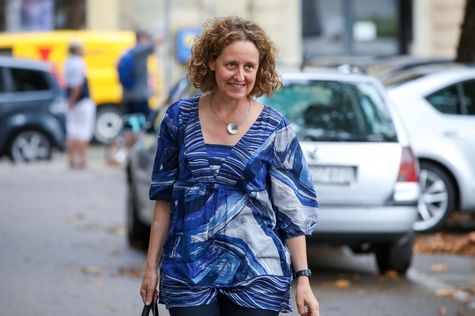 29.8.2023., Zagreb - Nina Obuljen Korzinek dolazi na sjednicu Predsjednistva HDZ-a u sredisnjicu stranke na Trgu zrtava fasizma. Photo: Jurica Galoic/PIXSELL