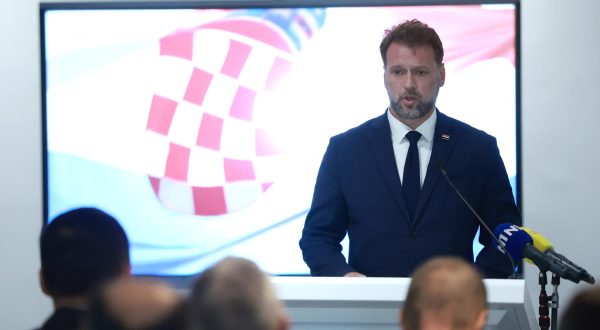 31.08.2023., Zagreb - Hrvatsko vojno uciliste Dr. Franjo Tudjman. Svecano otvorenje Kongresnog centra u Hrvatskom vojnom ucilistu Dr. Franjo Tudjman kojem su izmedju ostalih nazocilii predsjednik Vlade Republike Hrvatske Andrej Plenkovic i ministar obrane Mario Banozic. Photo: Sanjin Strukic/PIXSELL
