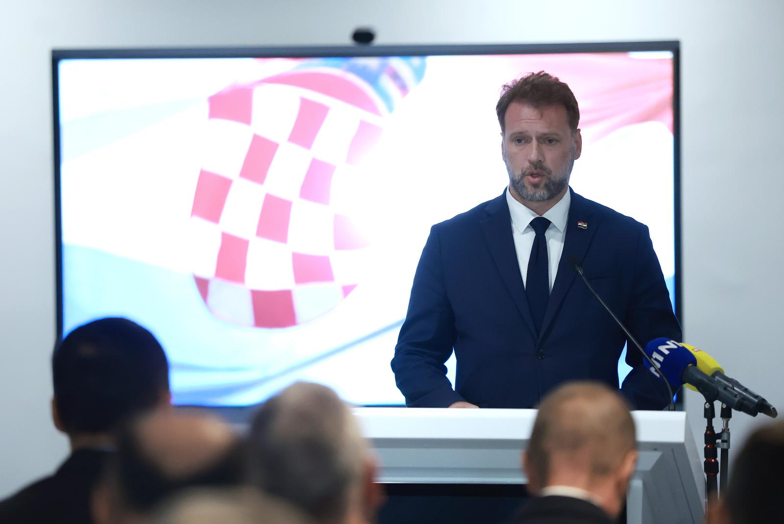 31.08.2023., Zagreb - Hrvatsko vojno uciliste Dr. Franjo Tudjman. Svecano otvorenje Kongresnog centra u Hrvatskom vojnom ucilistu Dr. Franjo Tudjman kojem su izmedju ostalih nazocilii predsjednik Vlade Republike Hrvatske Andrej Plenkovic i ministar obrane Mario Banozic. Photo: Sanjin Strukic/PIXSELL