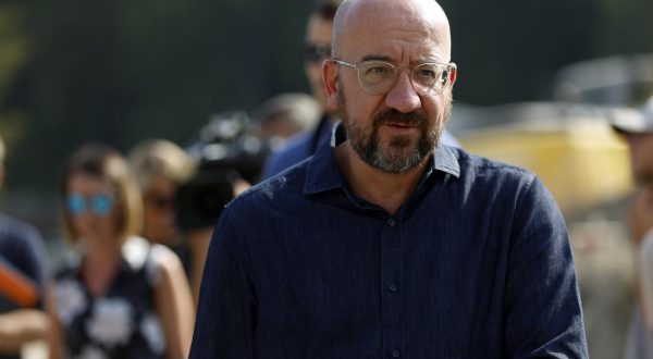 27.08.2023., Kamink, Slovenija - Predsjednik Europskog vijeca Charles Michel obisao je opcinu Kamik koja je stradala u poplavi. Photo: Borut Zivulovic/PIXSELL/F.A. BOBO