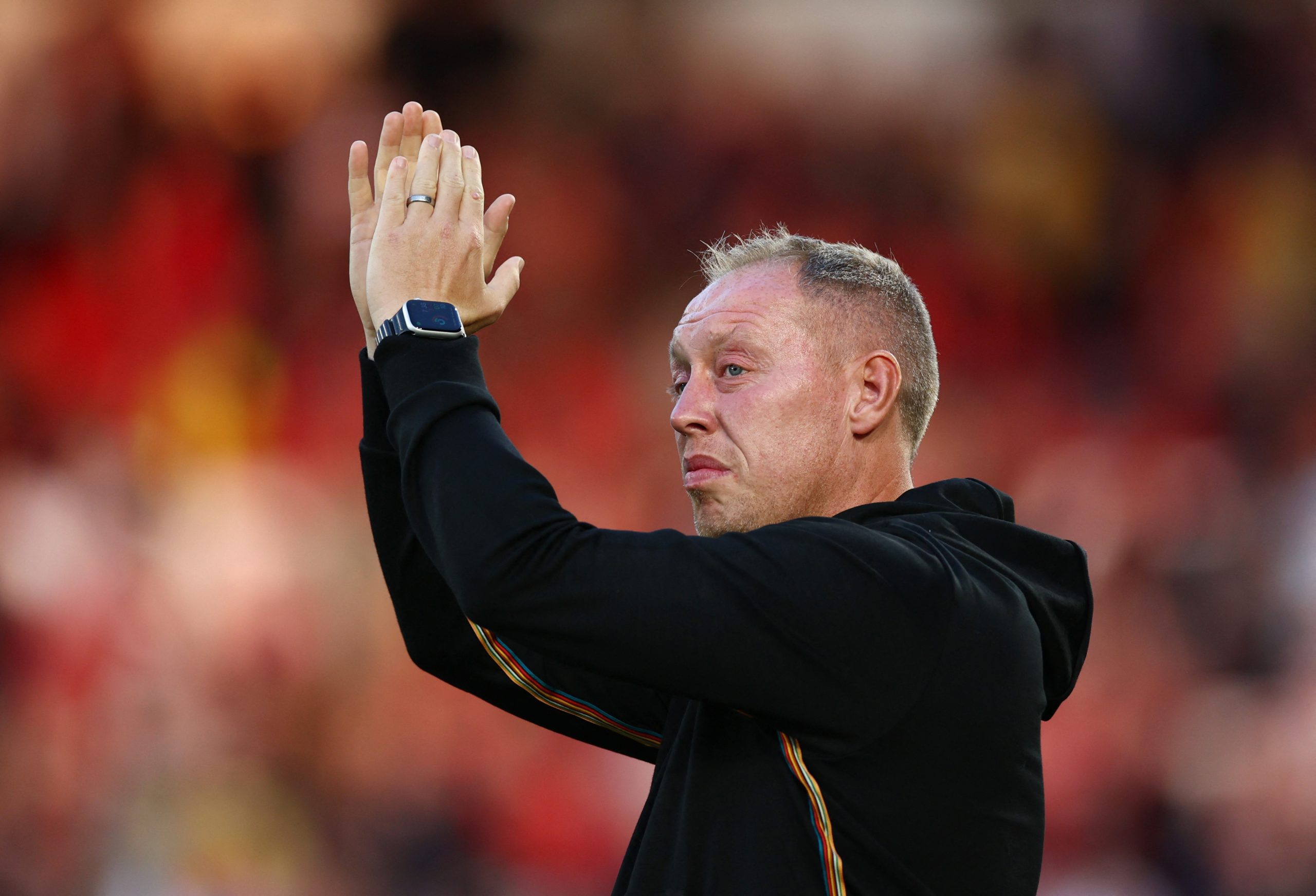 Soccer Football - Carabao Cup Second Round - Nottingham Forest v Burnley - The City Ground, Nottingham, Britain - August 30, 2023 Nottingham Forest manager Steve Cooper before the match Action Images via Reuters/Andrew Boyers EDITORIAL USE ONLY. No use with unauthorized audio, video, data, fixture lists, club/league logos or 'live' services. Online in-match use limited to 75 images, no video emulation. No use in betting, games or single club /league/player publications.  Please contact your account representative for further details. Photo: Andrew Boyers/REUTERS