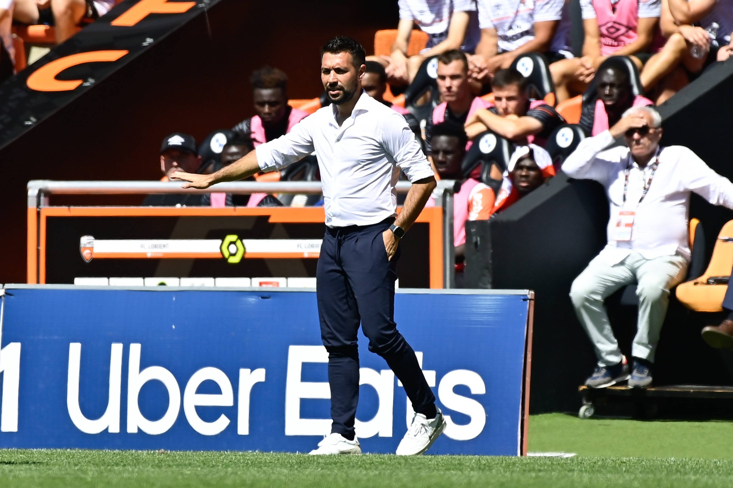 Farioli Francesco  entraineur Nice  - FOOTBALL : Lorient vs Nice - Ligue 1 - 20/08/2023 FedericoPestellini/Panoramic PUBLICATIONxNOTxINxFRAxBEL
