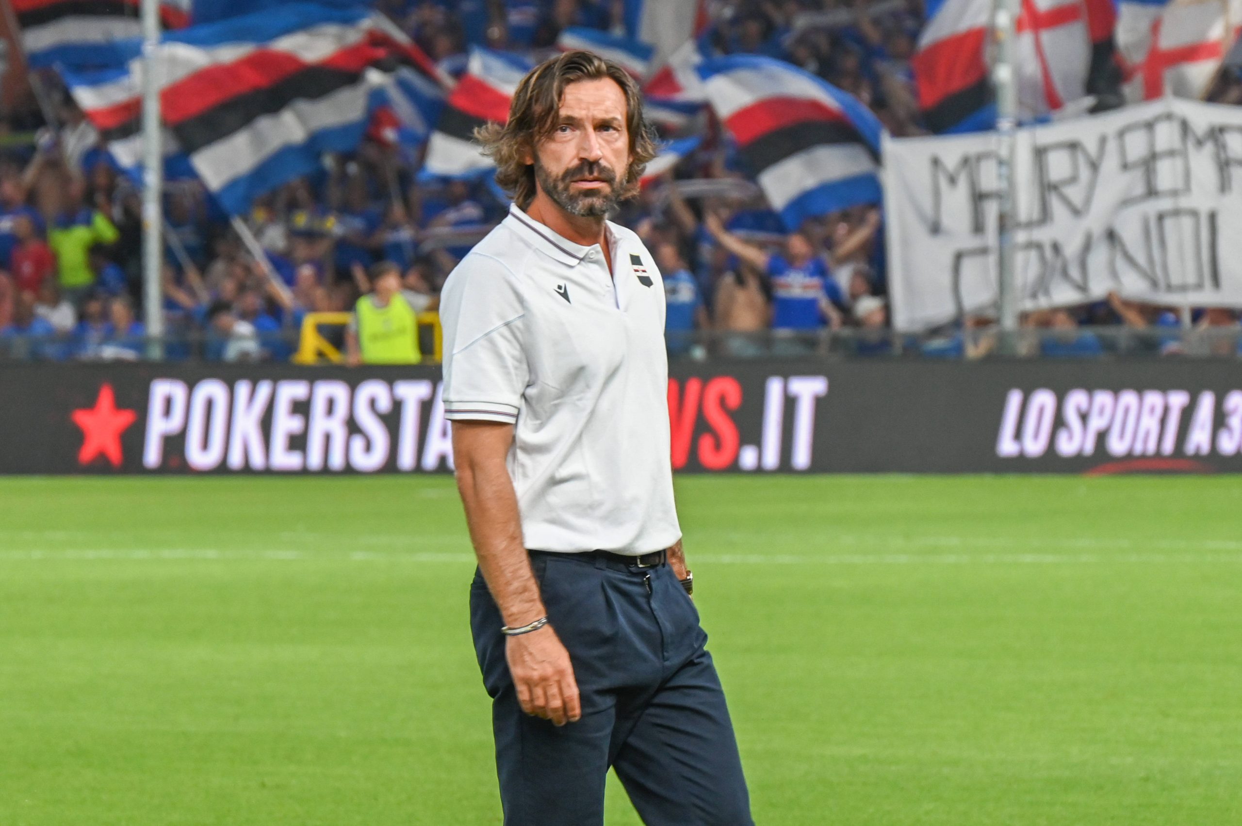 Head Coach Andrea Pirlo Sampdoria during UC Sampdoria vs AC Pisa, Italian soccer Serie B match in Genoa, Italy, August 25 2023 PUBLICATIONxNOTxINxITA Copyright: xFabioxFagiolini/IPAxSportx/xipa-x/xx 0 IPA_IPA39855619