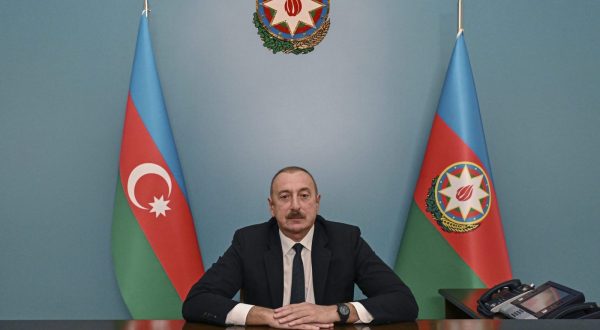 epaselect epa10872735 Azerbaijani President Ilham Aliyev delivers his speech to Azeri people following the Azeri military operation in Nagorno-Karabakh, in Baku, Azerbaijan, 20 September 2023. Aliyev said that as a result of ‘local anti-terrorist measures’ in the Karabakh region of the country, Azerbaijan has restored its sovereignty. The President of Azerbaijan added that ‘a significant part of the army, which was illegally stationed by the Armenian state on Azerbaijani territories and had not yet been withdrawn despite the obligations of Armenia, was destroyed’ along with military equipment.  EPA/ROMAN ISMAYILOV