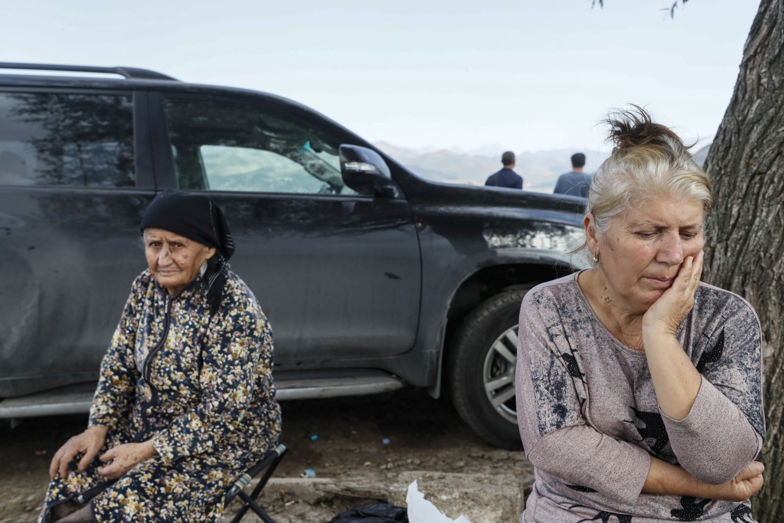 epa10893774 (FILE) -Ethnic Armenians fleeing Nagorno-Karabakh region rest on a roadside after crossing the border with Azerbaijan, near the village of Kornidzor, Armenia, 28 September 2023.(Issued 01 October 2023). The self-declared Republic of Nagorno-Karabakh, is a territory mostly home to ethnic Armenians that the Soviets allocated to Azerbaijan in 1921 and is recognized as Azerbaijani by the international community.  Some 120,000 ethnic Armenians of the enclave have, in September 2023, joined again the roads to exodus. Caught in the conflict  with Azerbaijan,  and after dozens of violence flares since the 1990's, they have repeatedly had to leave their lands and become displaced or refugees in the tens of thousands, losing over the years their homes and thousands of loved ones to direct fighting or to collateral damage.  After a ceasefire was agreed on, on 20 September 2023, Azerbaijan opened all the checkpoints with Armenia for the unimpeded exit of civilians from the disputed territory. The Armenian government announced the evacuation of more than 96,000 local residents from Nagorno-Karabakh, and a humanitarian center has been set up near the main route between Armenia and the breakaway region. Nagorno-Karabakh will cease to exist as a self-proclaimed state from 01 January 2024, the region's separatist leader, Samvel Shakhramanyan, announced on 28 September, after signing a decree to dissolve all its institutions.  EPA/ANATOLY MALTSEV  ATTENTION: This Image is part of a PHOTO SET