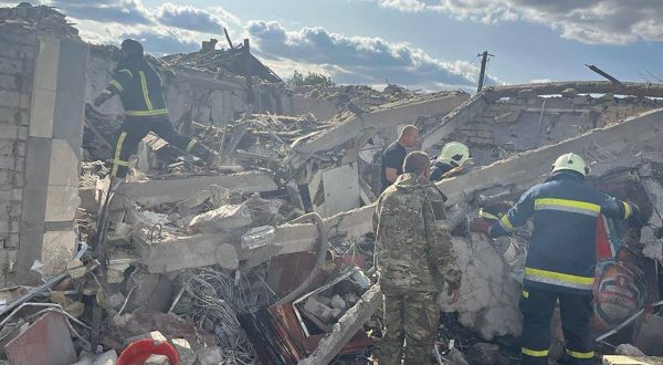 epa10901601 A handout photo made available by the Head of the Office of the President of Ukraine Andriy Yermak via telegram shows rescuers working at the site after shelling hit the village of Hroza, Kupiansk district, Kharkiv region, northeastern Ukraine, 05 October 2023, amid the Russian invasion. At least 48 were killed, including a six-year-old child, and six others were injured, including a young girl, after a Russian missile 'hit a civilian object' in the village of Hroza, Kupiansk district, the head of Ukraine's Presidential Office Andriy Yermak wrote on telegram.  EPA/Head of Ukraine's Presidential Office Andriy Yermak HANDOUT -- BEST QUALITY AVAILABLE -- HANDOUT EDITORIAL USE ONLY/NO SALES