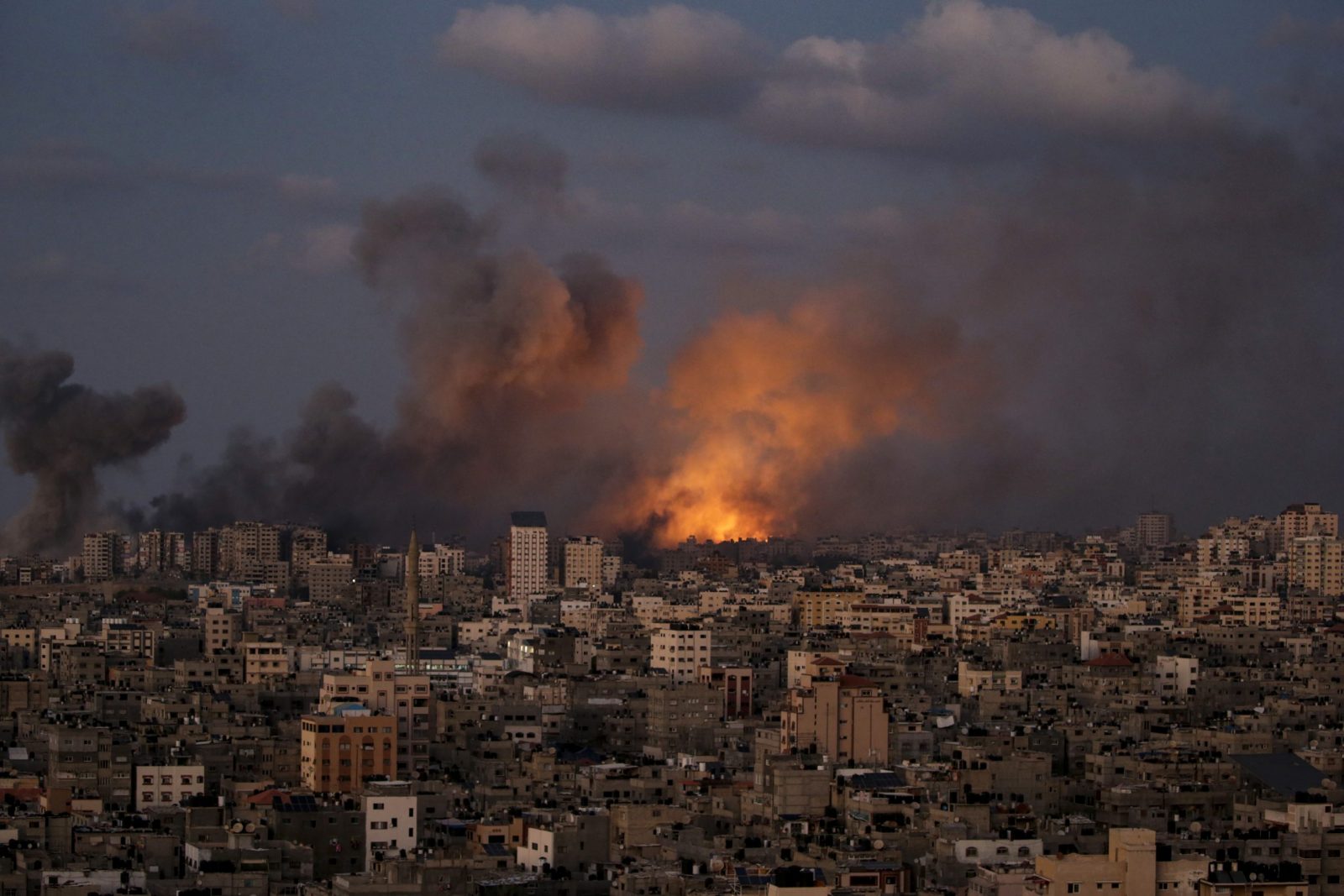 epa10915461 Smoke rises following an Israeli air strike in northern Gaza City, 12 October 2023. More than 1,400 Palestinians have been killed and over 6,000 others injured, according to the Palestinian Ministry of Health, after Israel started bombing the Palestinian enclave in response to attacks carried out by the Islamist movement Hamas on Israel from the Gaza Strip on 07 October. More than 4,000 people, including 1,500 militants from Hamas, have been killed and thousands injured in Gaza and Israel since 07 October, according to Israeli military sources and Palestinian officials.  EPA/MOHAMMED SABER