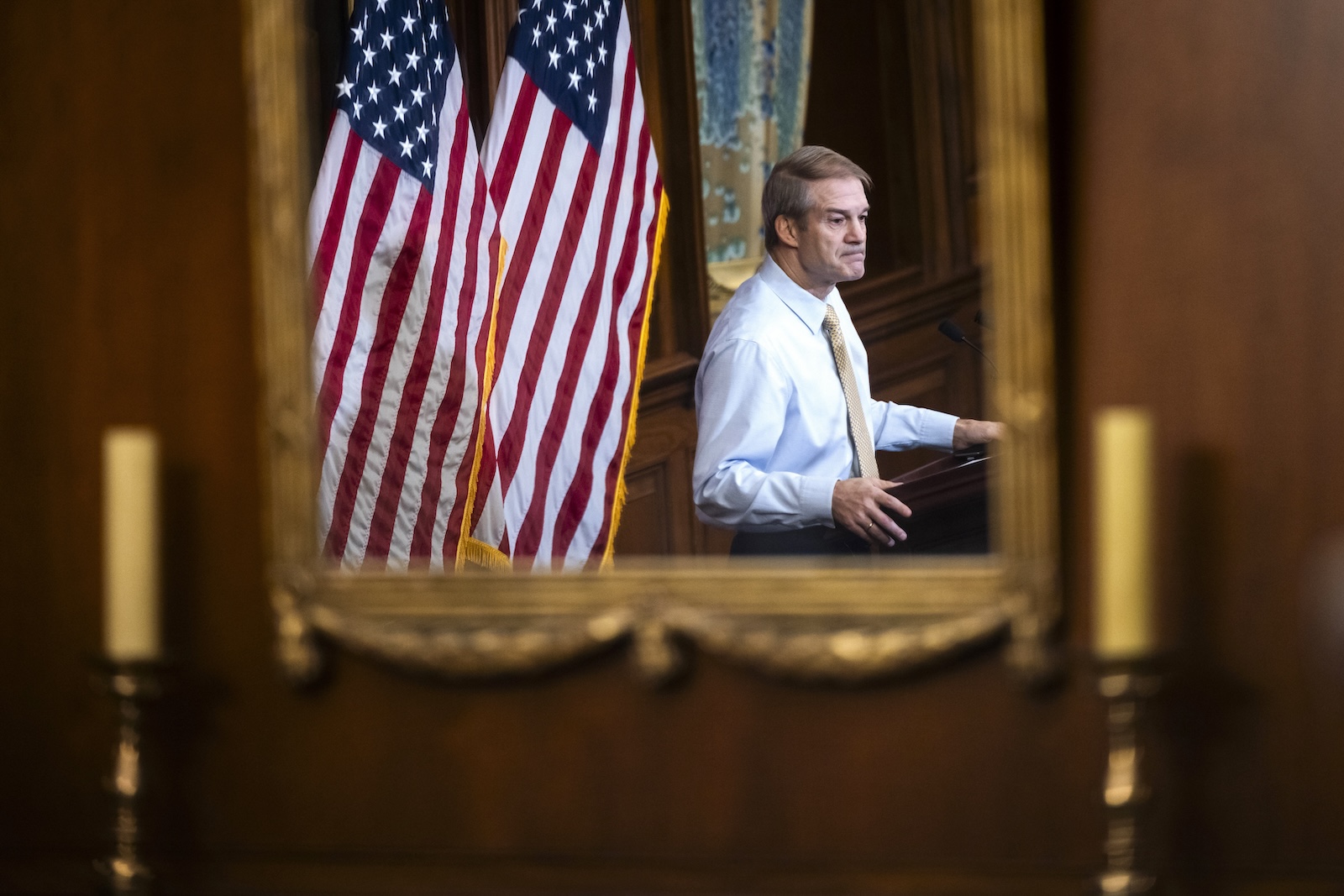 epaselect epa10928822 Republican lawmaker from Ohio Jim Jordan tells reporters he is not dropping out of the speakerâ€™s race ahead of a third round of voting to elect the next Speaker of the House in the Rayburn House Office Building in Washington, DC, USA, 20 October 2023. Jordan has already lost two rounds of voting in his attempt to take on the role. The House has gone more than two weeks without a speaker, after ousting former speaker Kevin McCarthy.  EPA/JIM LO SCALZO