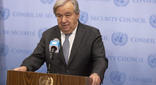 epa10938354 United Nations Secretary-General Antonio Guterres delivers a statement in response to the Israel’s government decision to  ban United Nations representatives from visiting the country at United Nations headquarters in New York, New York, USA, 25 October 2023. Israel’s announcement came following remarks made by Guterres on Tuesday at a Security Council meeting about the growing conflict between Israel and Hamas in which he referenced the “suffocating occupation” experienced by the Palestinian people.  EPA/JUSTIN LANE