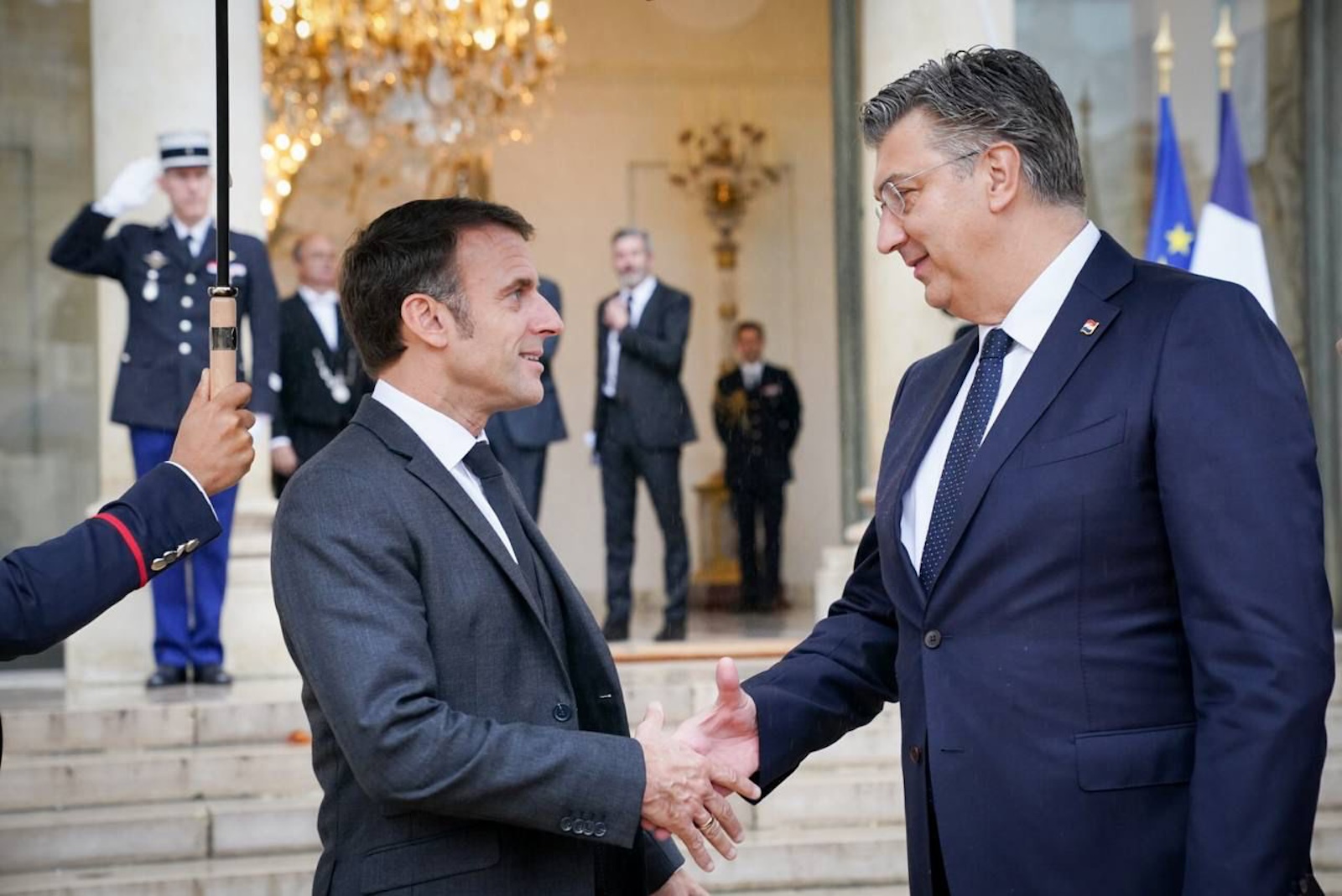 Pariz, 30.10.2023 - Premijer  Andrej Plenković, koji boravi u Parizu,  sastao se s predsjednikom Francuske Republike Emmanuelom Macronom. foto HINA/ Vlada RH/ ik