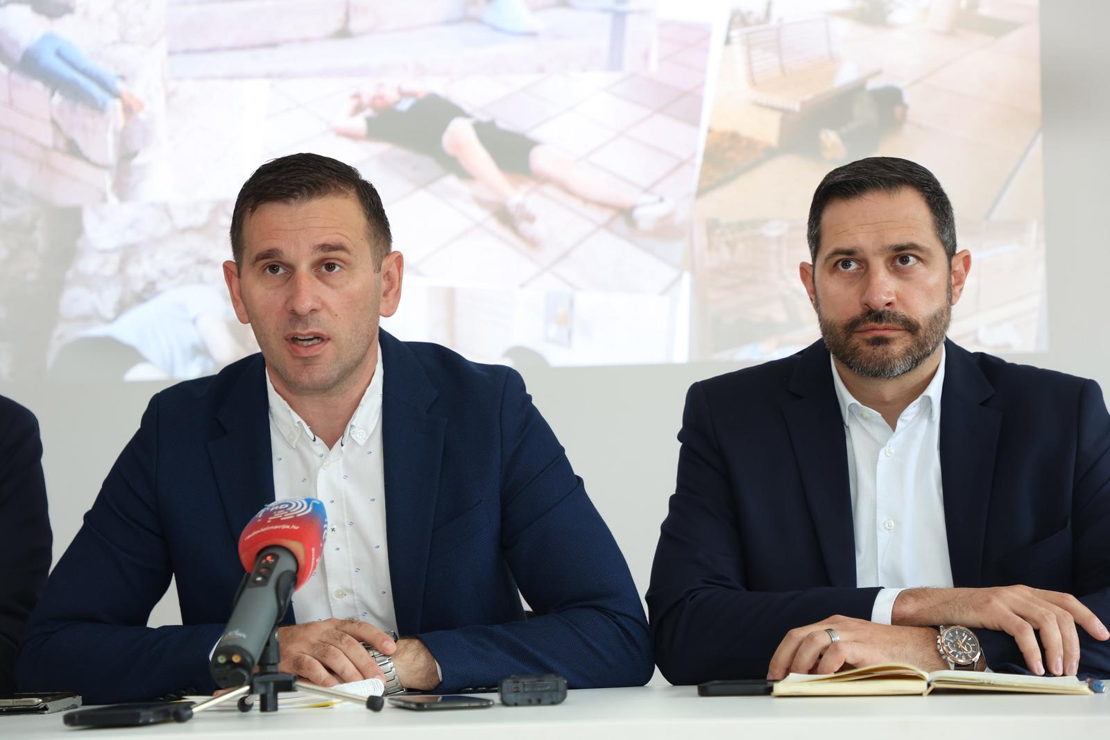 01.07.2023., Split - Gradski ogranak HDZ-a odrzao je konferenciju za medije povodom razuzdanih turista na splitskim ulicama. Tomislav Suta, Tonci Glavina Photo: Ivana Ivanovic/PIXSELL