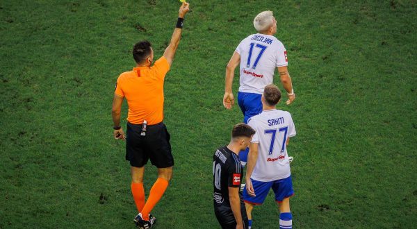 01.10.2023., Split, stadion Poljud - SuperSport HNL, 10. kolo, HNK Hajduk - GNK Dinamo. Igor Pajac, Dario Melnjak Photo: Zvonimir Barisin/PIXSELL