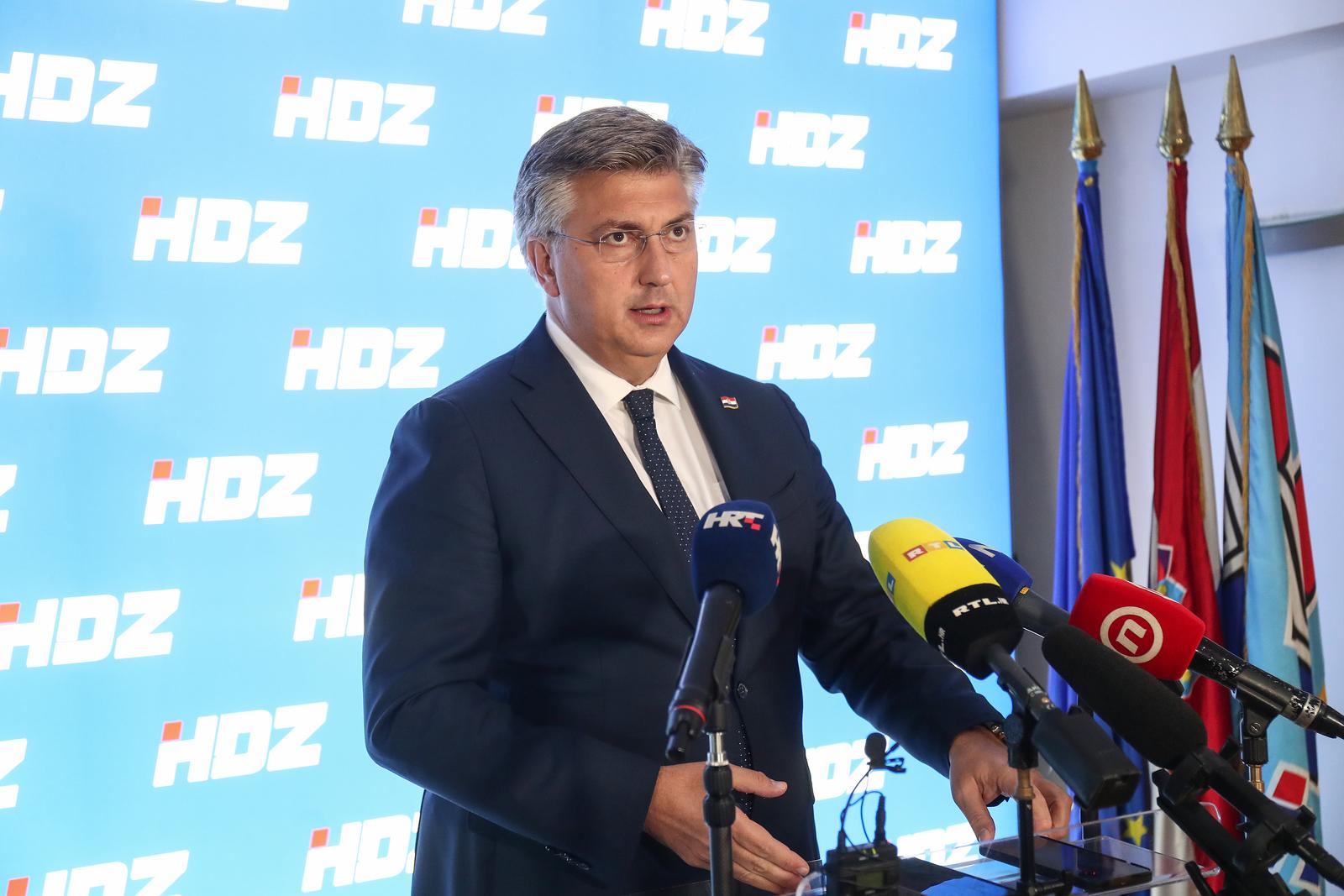 02.10.2023., Zagreb - Sjednica sireg predsjednistva HDZ-a. Andrej Plenkovic obratio se medijima. Photo: Matija Habljak/PIXSELL