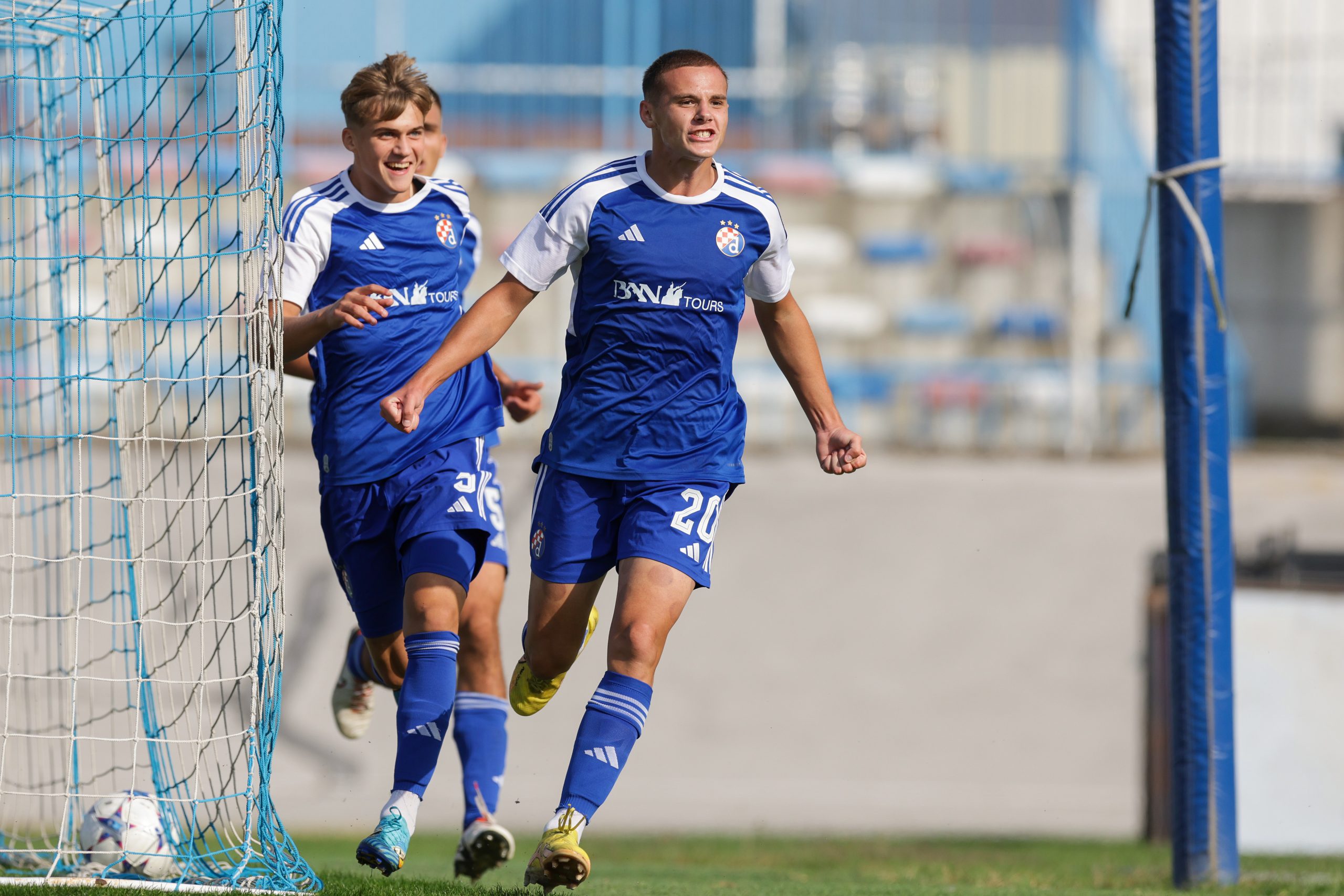 04.10.2023., stadion Kranjceviceva, Zagreb - UEFA Liga prvaka mladih, put prvaka, GNK Dinamo - Istanbul Basaksehir FK. Borna Graonic slavi postignuti pogodak za vodstvo 1:0. Photo: Luka Stanzl/PIXSELL