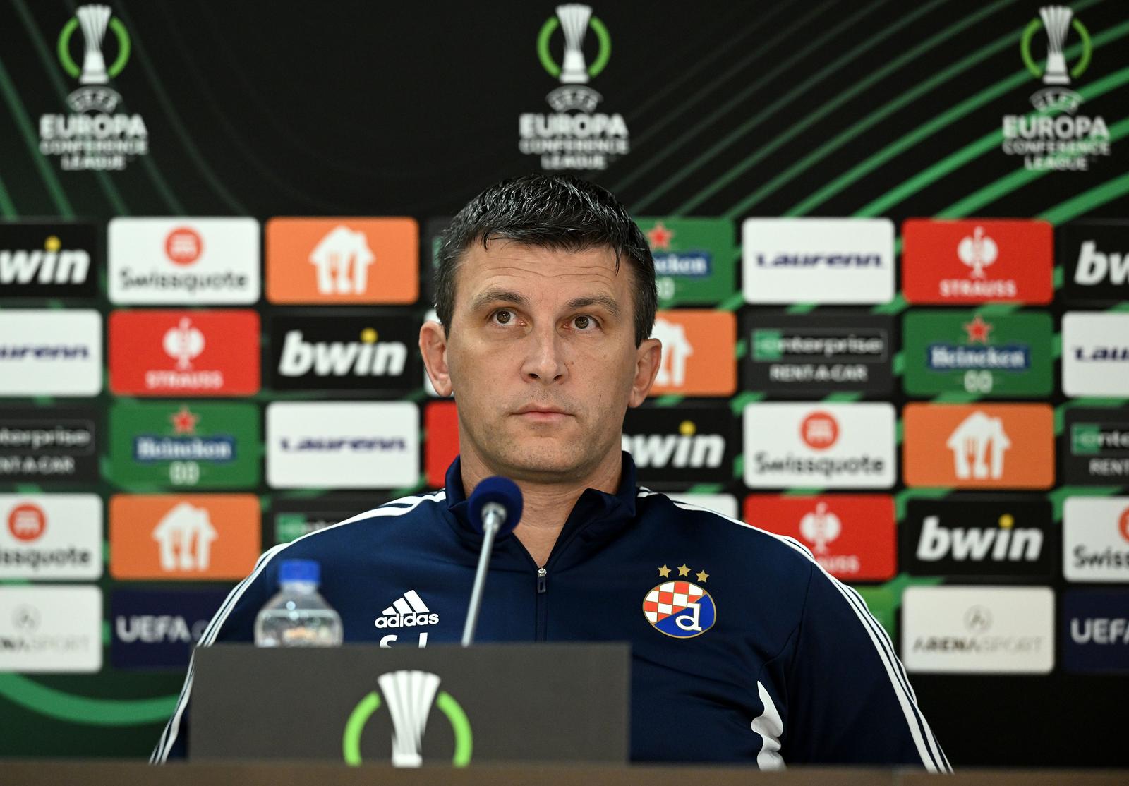 04.10.2023., Pristina - Stadion Fadil Vokrri. Konferencija za medije GNK Dinamo uoci sutrasnje utakmice 2. kolo Konferencijske lige FC Ballkani i GNK Dinamo. Sergej Jakirovic Photo: Marko lukunic/PIXSELL