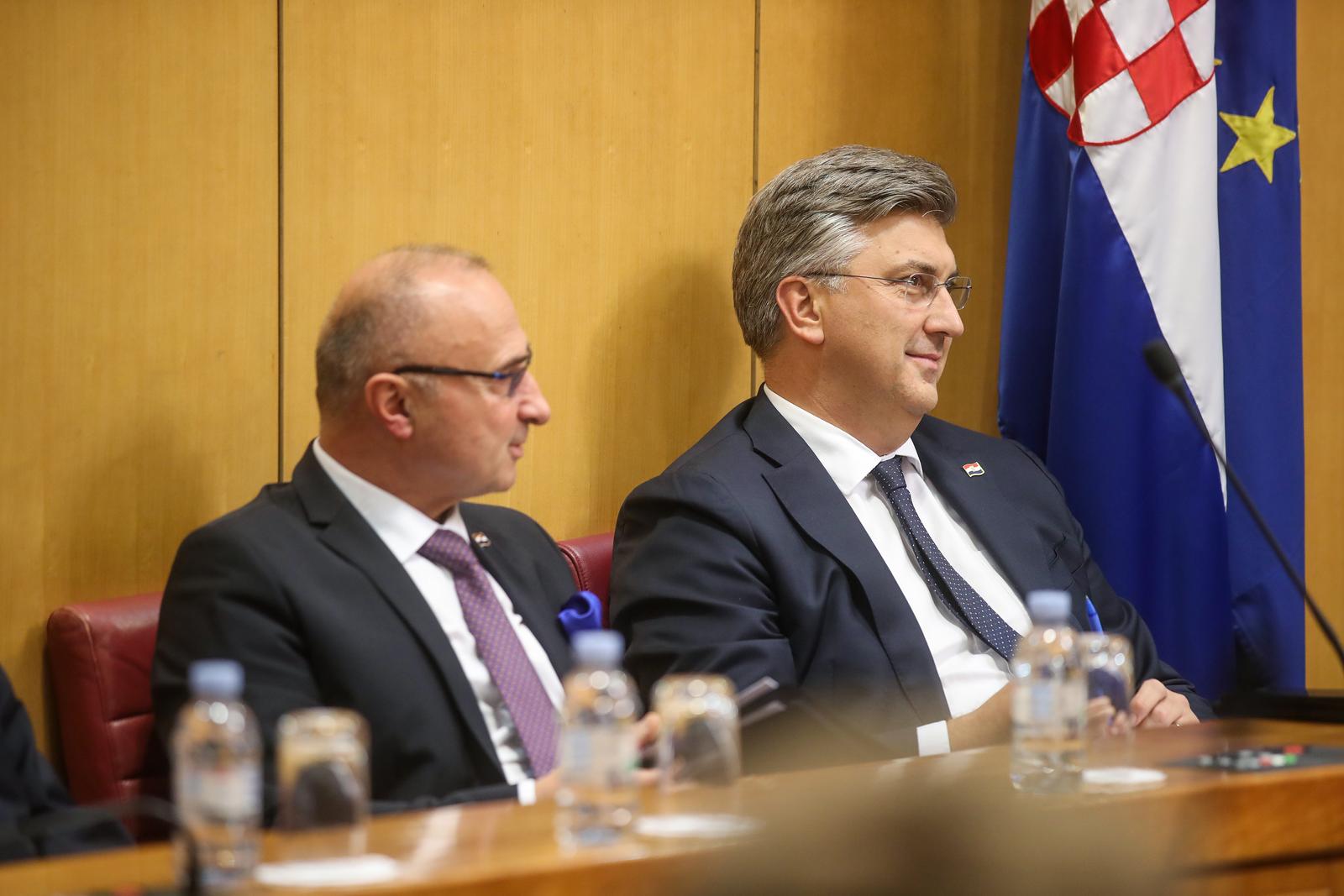 04.10.2023., Zagreb - Premijer Andrej Plenkovic dosao je u Sabor kako bi sudjelovao u raspravi o opozivu ministra vanjskih poslova Gordana Grlica Radmana. Photo: Slavko Midzor/PIXSELL