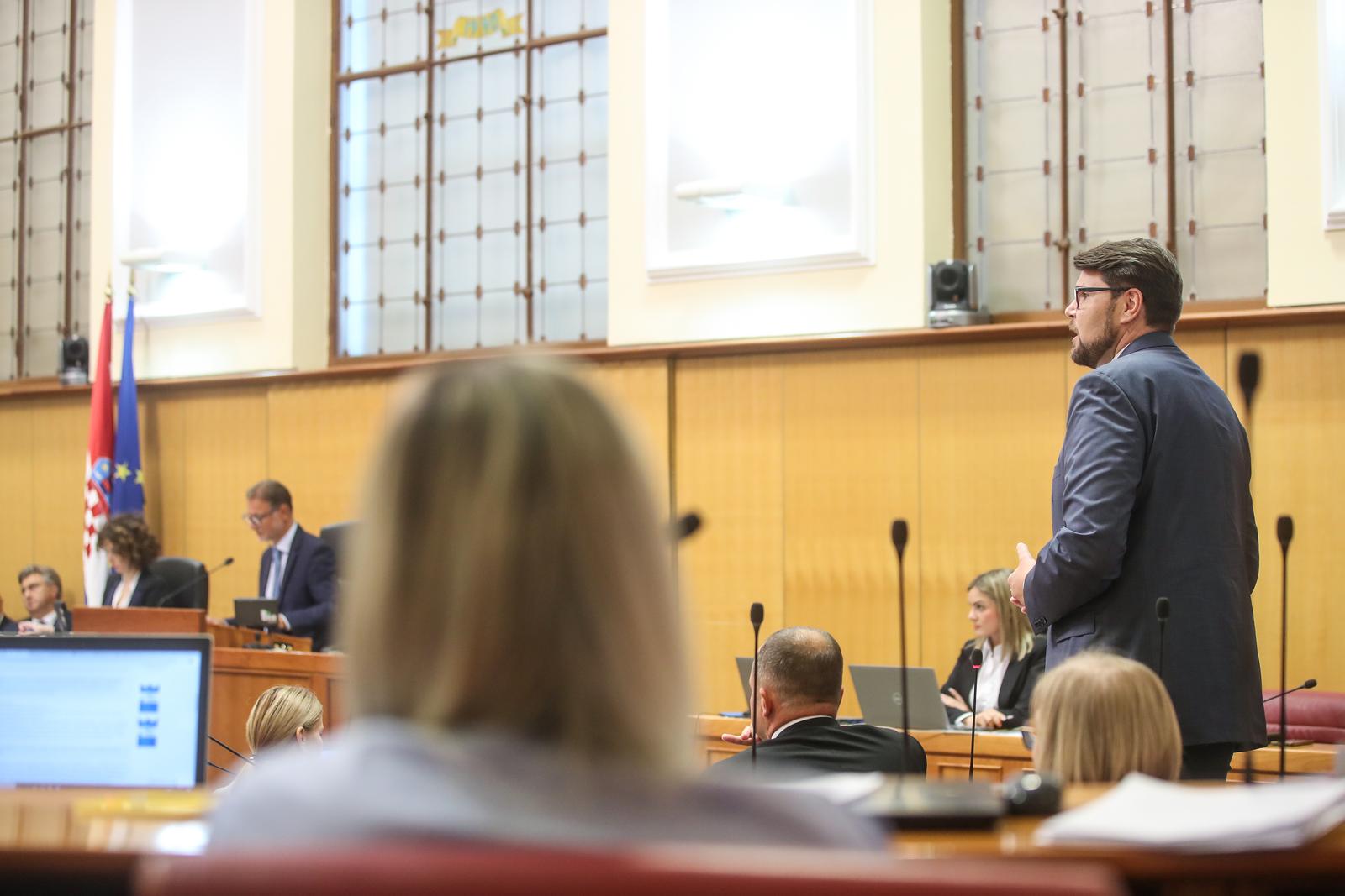 04.10.2023., Zagreb - Premijer Andrej Plenkovic dosao je u Sabor kako bi sudjelovao u raspravi o opozivu ministra vanjskih poslova Gordana Grlica Radmana. Photo: Slavko Midzor/PIXSELL