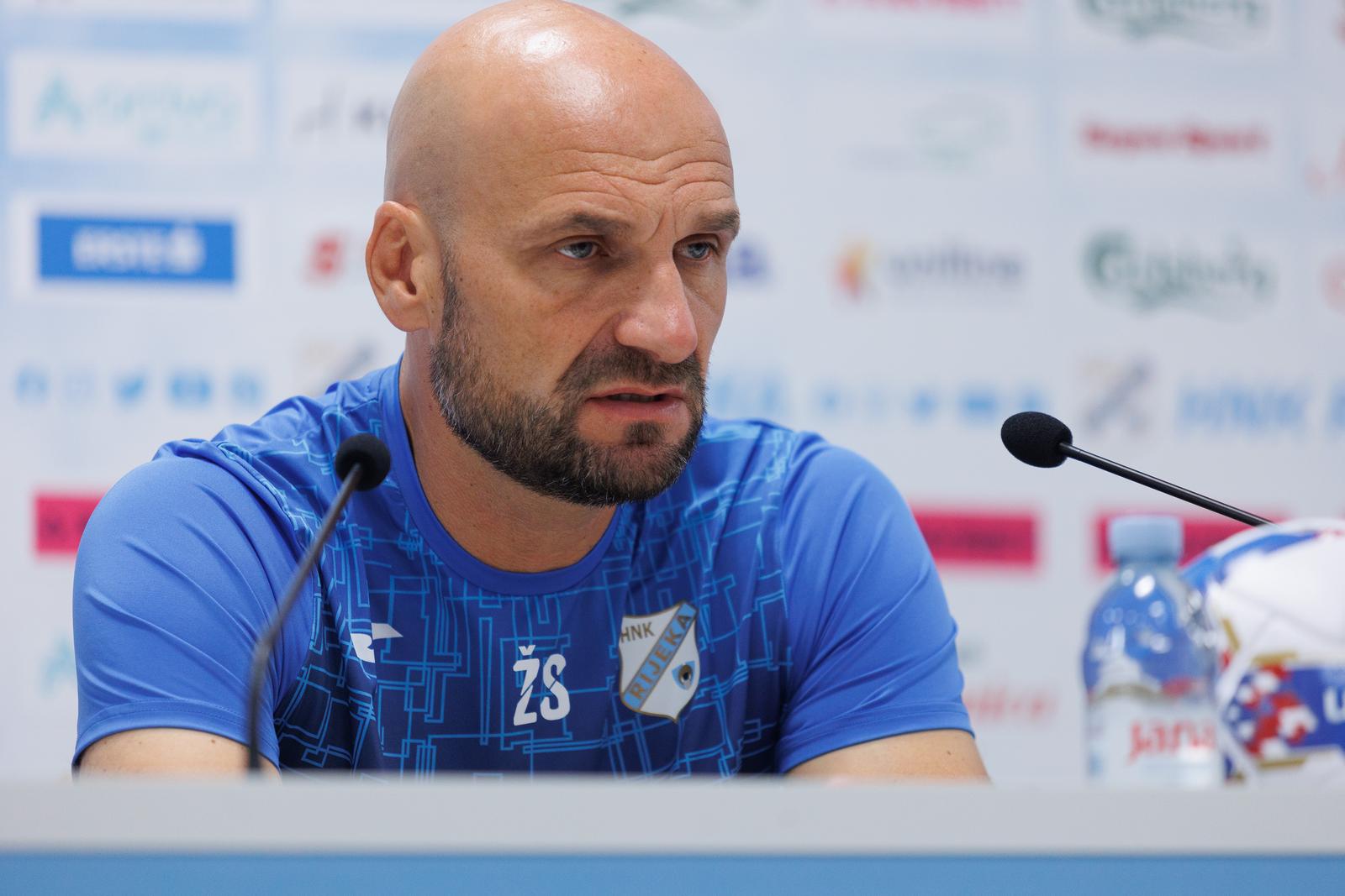5.10.2023.., Rijeka - Konferencija za novinare nogometasa Rijeke uoci utakmice s Hajdukom. Utakmicu je najaviio trener Zeljko Sopic i igrac Nediljko Labrovic. Photo: Nel Pavletic/PIXSELL
