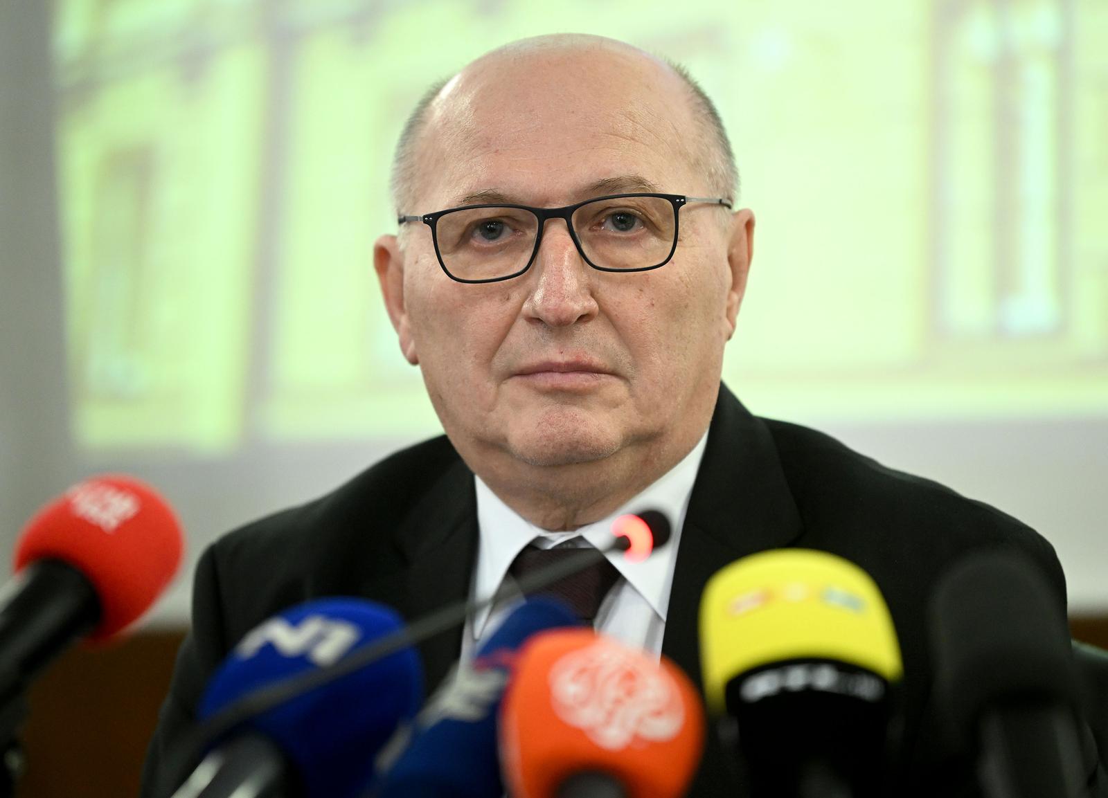 07.02.2023., Zagreb - Miroslav Separovis predsjednik Ustavnog suda odrzao je konferenciju za medije i predstavio donosenje odluka o izbornim jedinicama.  Photo: Marko Lukunic/PIXSELL