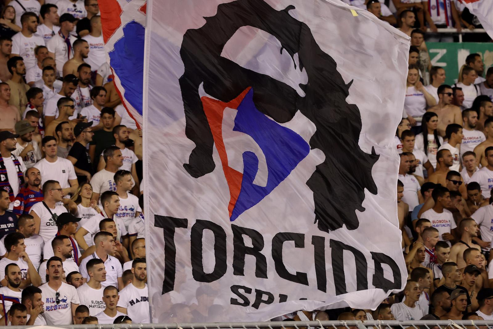 10.08.2023., stadion Poljud, Split - Prva utakmica 3. pretkola UEFA Konferencijske lige, HNK Hajduk - PAOK. Navijaci Hajduka, Torcida Photo: Ivana Ivanovic/PIXSELL