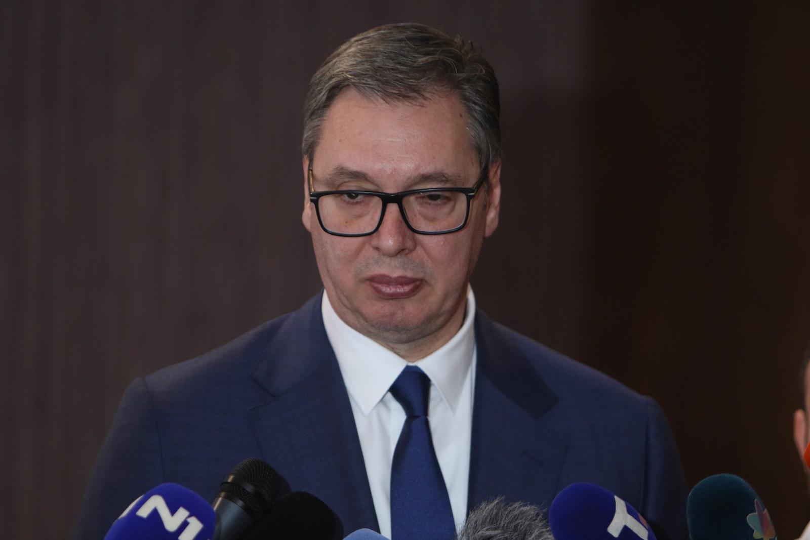 11, October, 2023, Belgrade -The ceremonial academy on the occasion of 45 years of work of the Institute for Cardiovascular Diseases "Dedinje" was held at the Metropol Palace Hotel. Aleksandar Vucic. Photo: M.K./ATAImages

11, oktobar, 2023, Beograd - Svecana akademija povodom 45 godina rada Instituta za kardiovaskularne bolesti "Dedinje" odrzana je u hotelu Metropol Palace. Photo: M.K./ATAImages Photo: M.K./ATAImages/PIXSELL