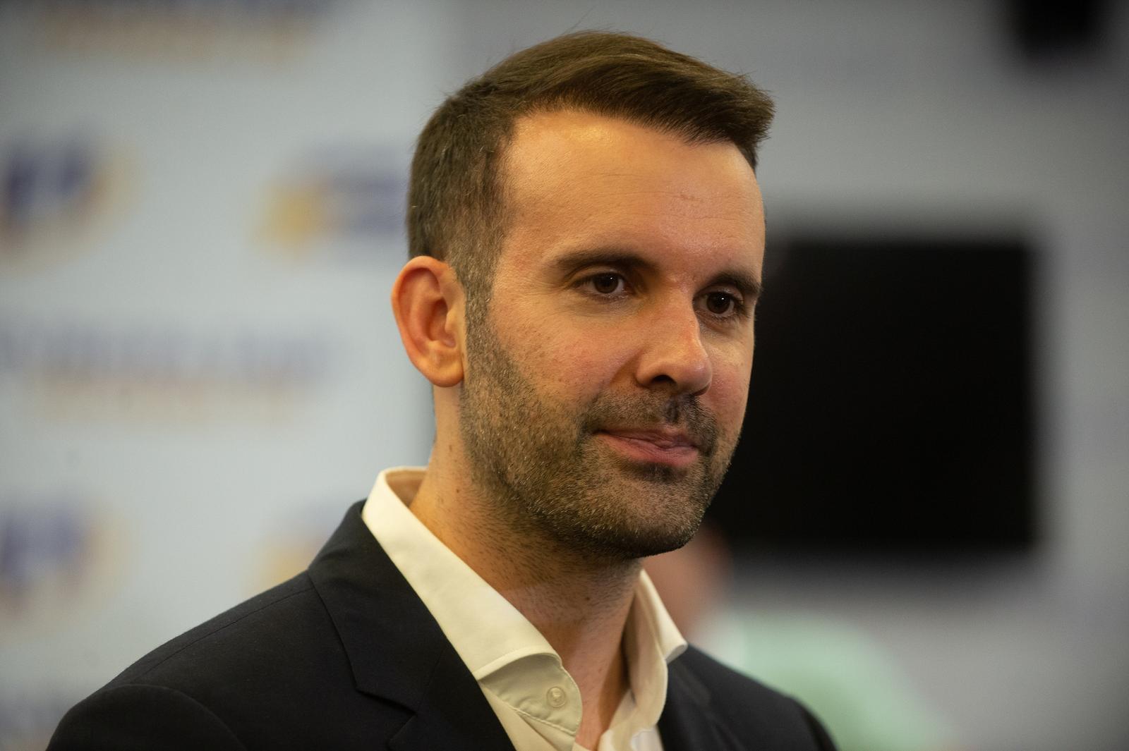 11, June, 2023, Podgorica - Addressing the media by Milojko Spajic, president of the Europe Now Movement, after the preliminary results of the extraordinary parliamentary elections. Milojko Spajic. Photo: R.R./ATAImages

11, jun, 2023, Podgorica - Obracanje medijima predsednika Pokreta Evropa sad Milojka Spajica nakon preliminarnih rezultata vanrednih parlamentarnih izbora. Photo: R.R./ATAImages Photo: R.R./ATAImages/PIXSELL