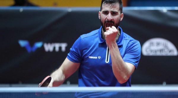 16.06.2022., Zagreb - Dom sportova, dvorana 2. Stolni tenis, WTT - Zagreb 2022, prvo kolo glavnog turnira - muski pojedinacno. Andrej Gacina - Ricardo Walther. Andrej Gacina.  Photo: Sanjin Strukic/PIXSELL