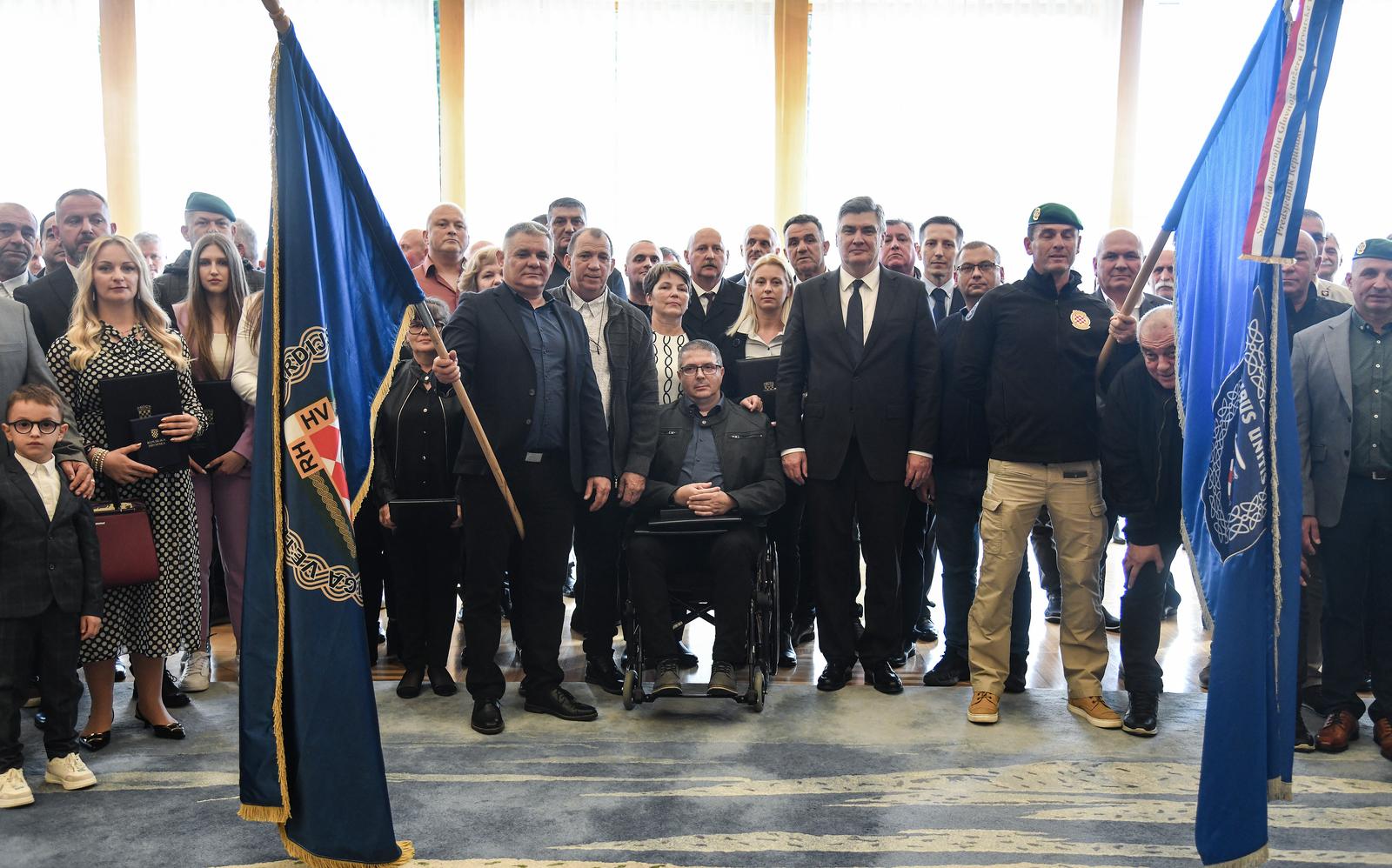 16.10.2023., Zagreb - Predsjednik Republike i vrhovni zapovjednik Oruzanih snaga Republike Hrvatske Zoran Milanovic urucio je odlikovanja hrvatskim braniteljima iz Domovinskog rata Photo: Josip Regovic/PIXSELL
