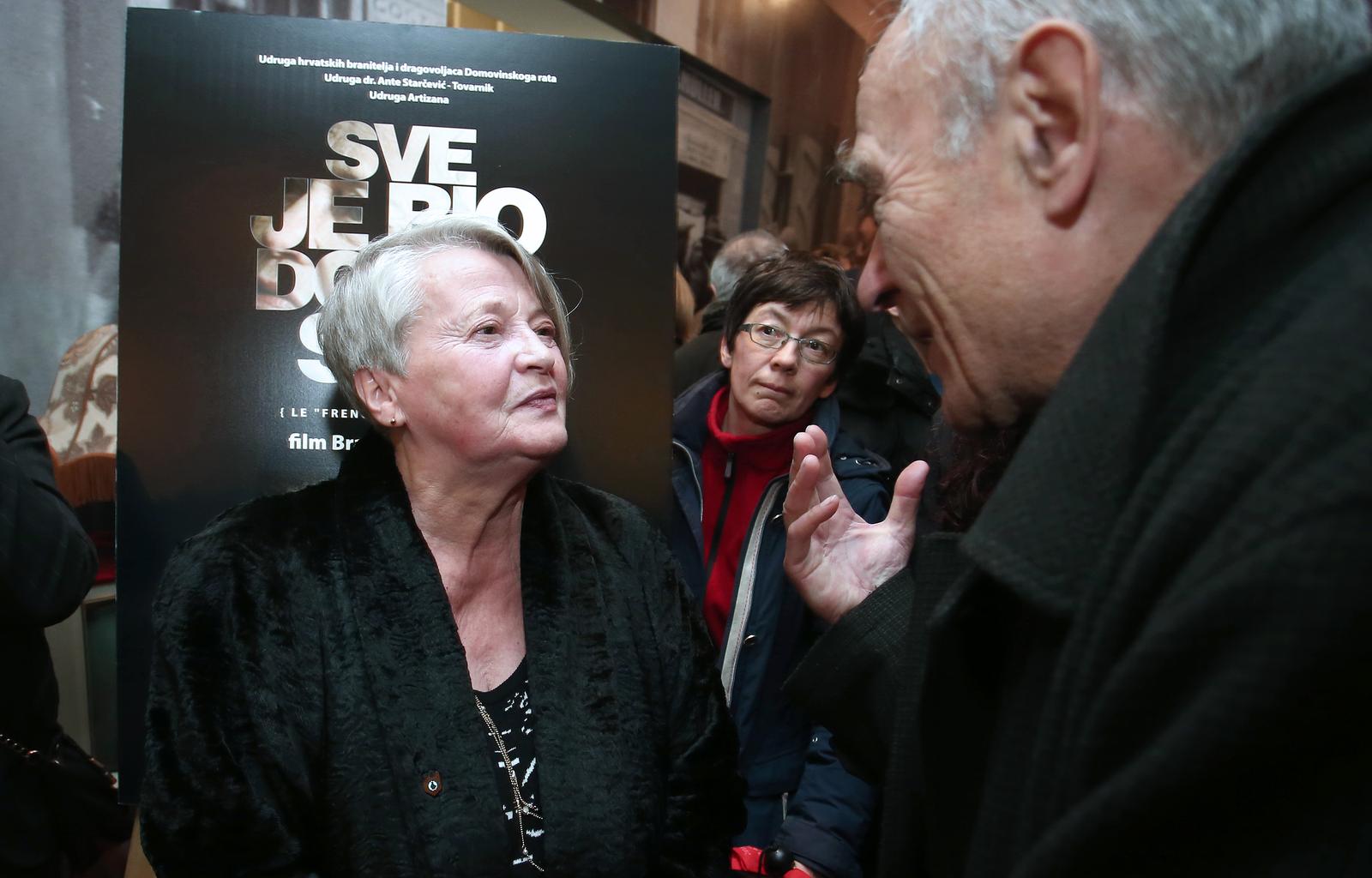 17.02.2016., Zagreb - U kinu Europa odrzana je premijera dokumentarnog filma Sve je bio dobar san redatelja Branka Istvancica, price o mladom Francuzu Jean-Michelu Nicolieru, poginulom branitelju Vukovara, ispricana kroz vizuru njegove majke Lyliane Fournier. Photo: Sanjin Strukic/PIXSELL